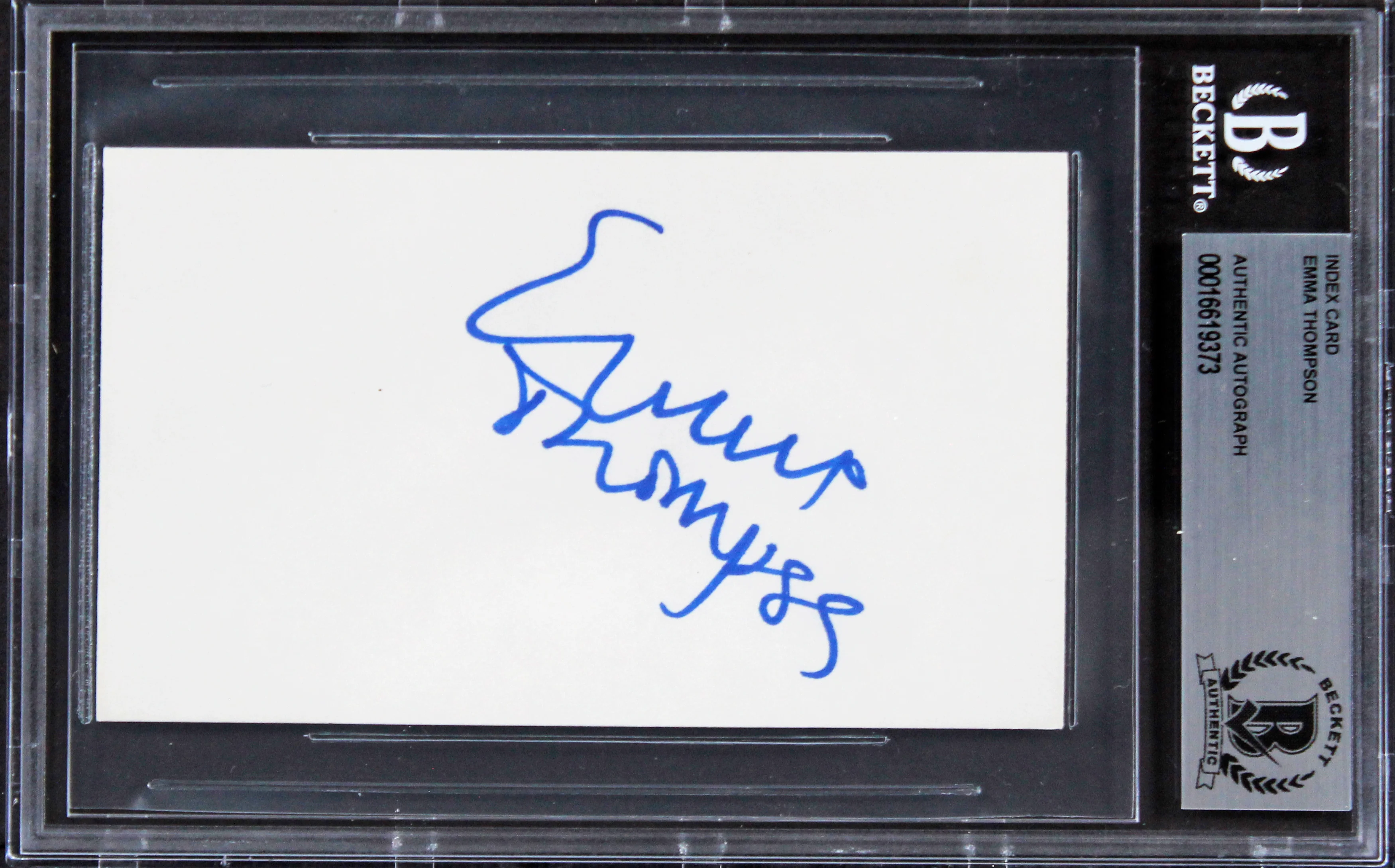 Emma Thompson The Tall Guy Authentic Signed 3x5 Index Card BAS Slabbed 3 - Image 2
