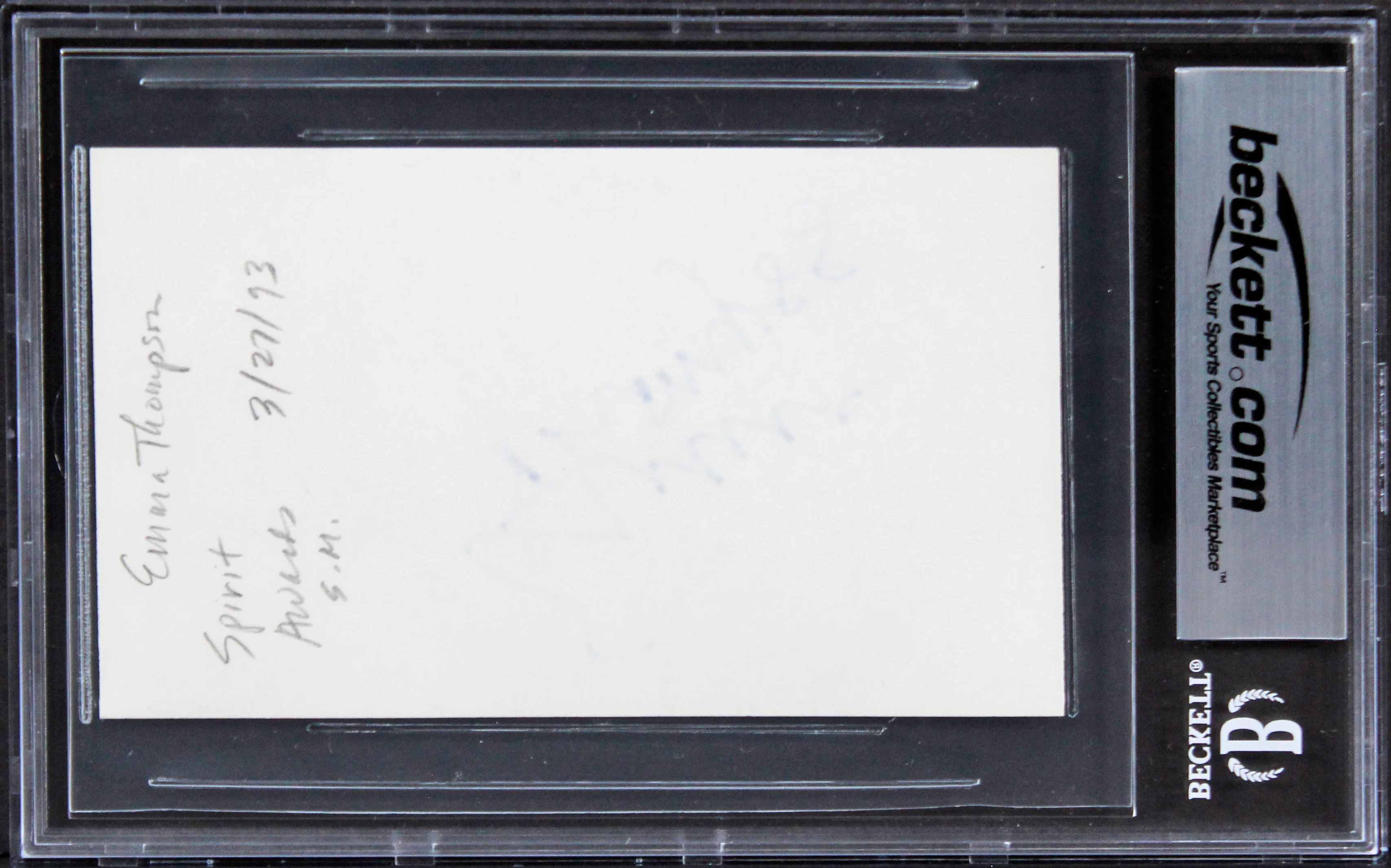 Emma Thompson The Tall Guy Authentic Signed 3x5 Index Card BAS Slabbed 3 - Image 3