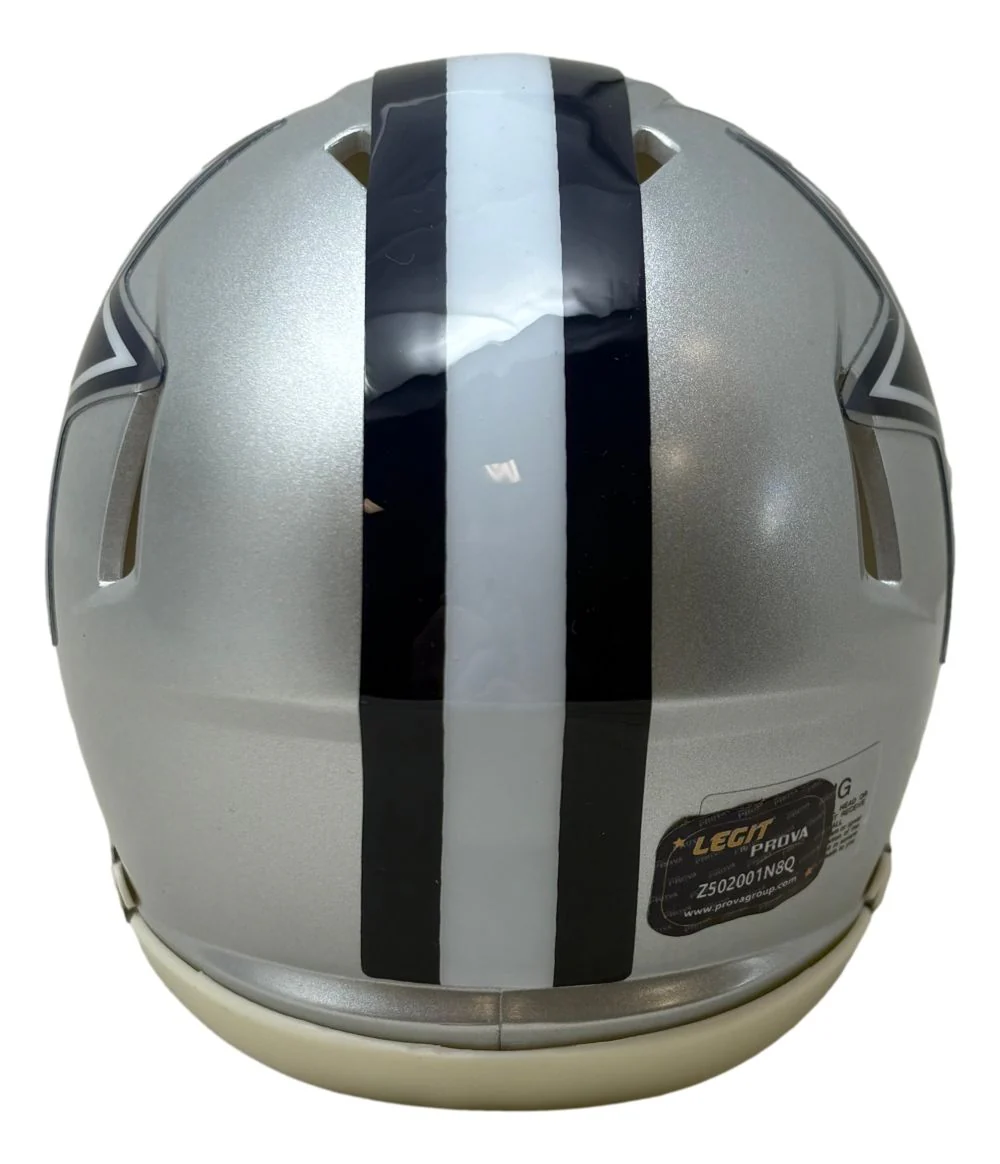 Emmitt Smith Signed Dallas Cowboys Mini Speed Helmet Prova Hologram w/ Case - Image 2