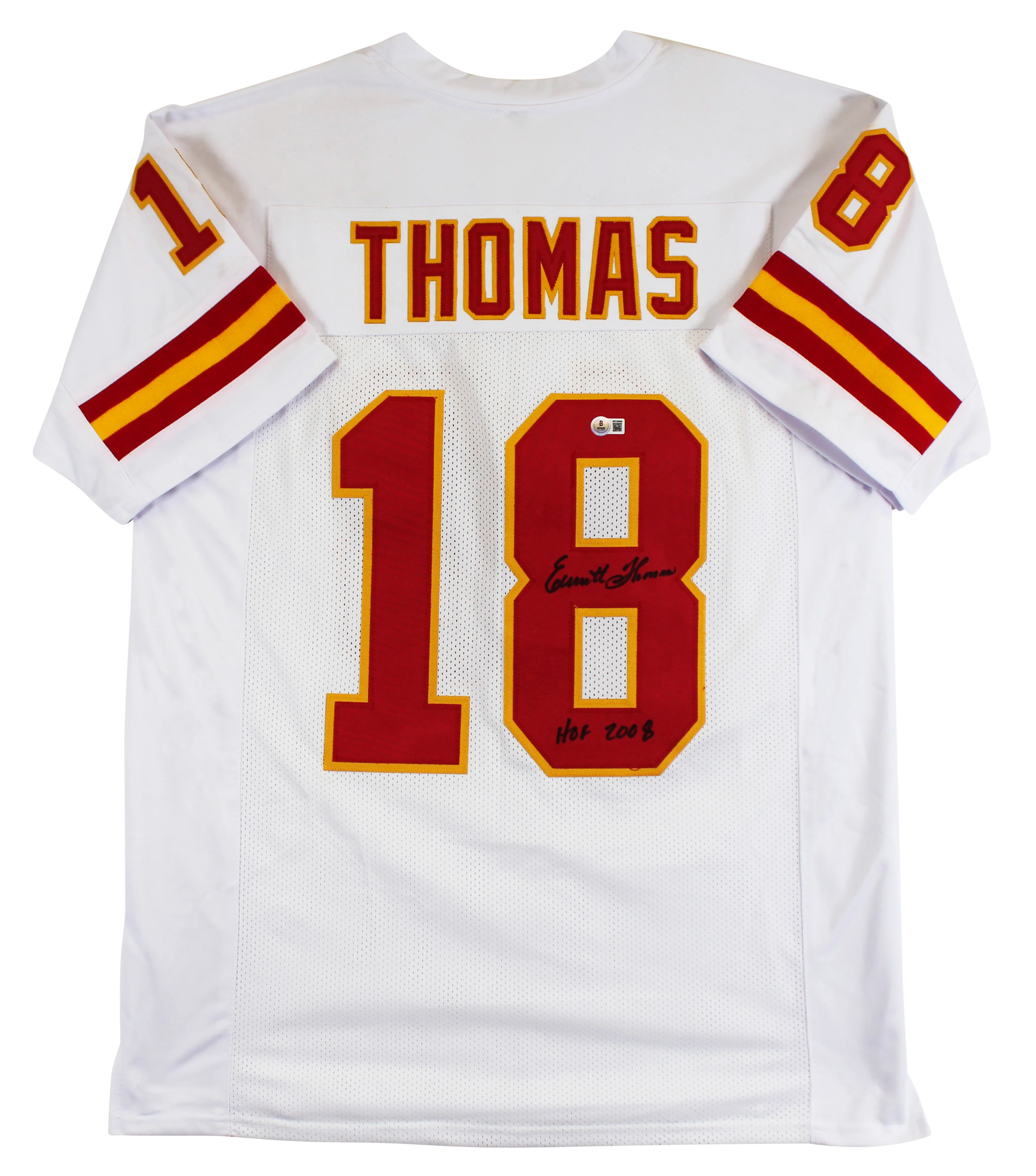 Emmitt Thomas "HOF 2008" Authentic Signed White Pro Style Jersey BAS Witnessed
