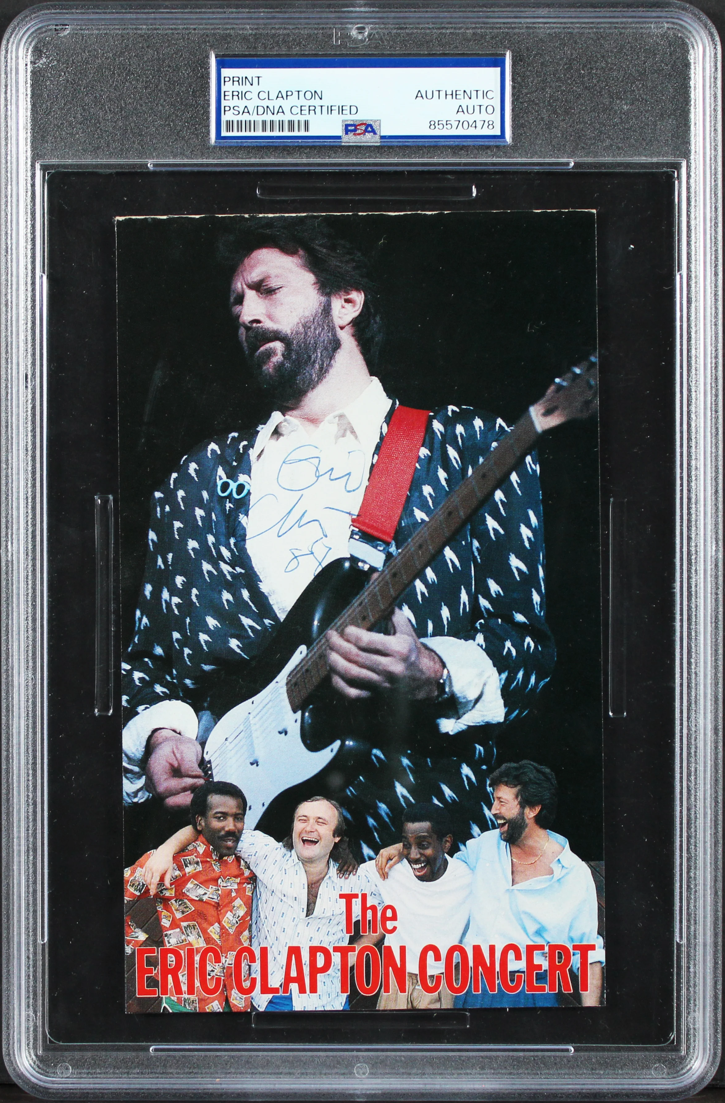 Eric Clapton Signed 4.75x7.5 The Eric Clapton Concert Print PSA/DNA Slabbed