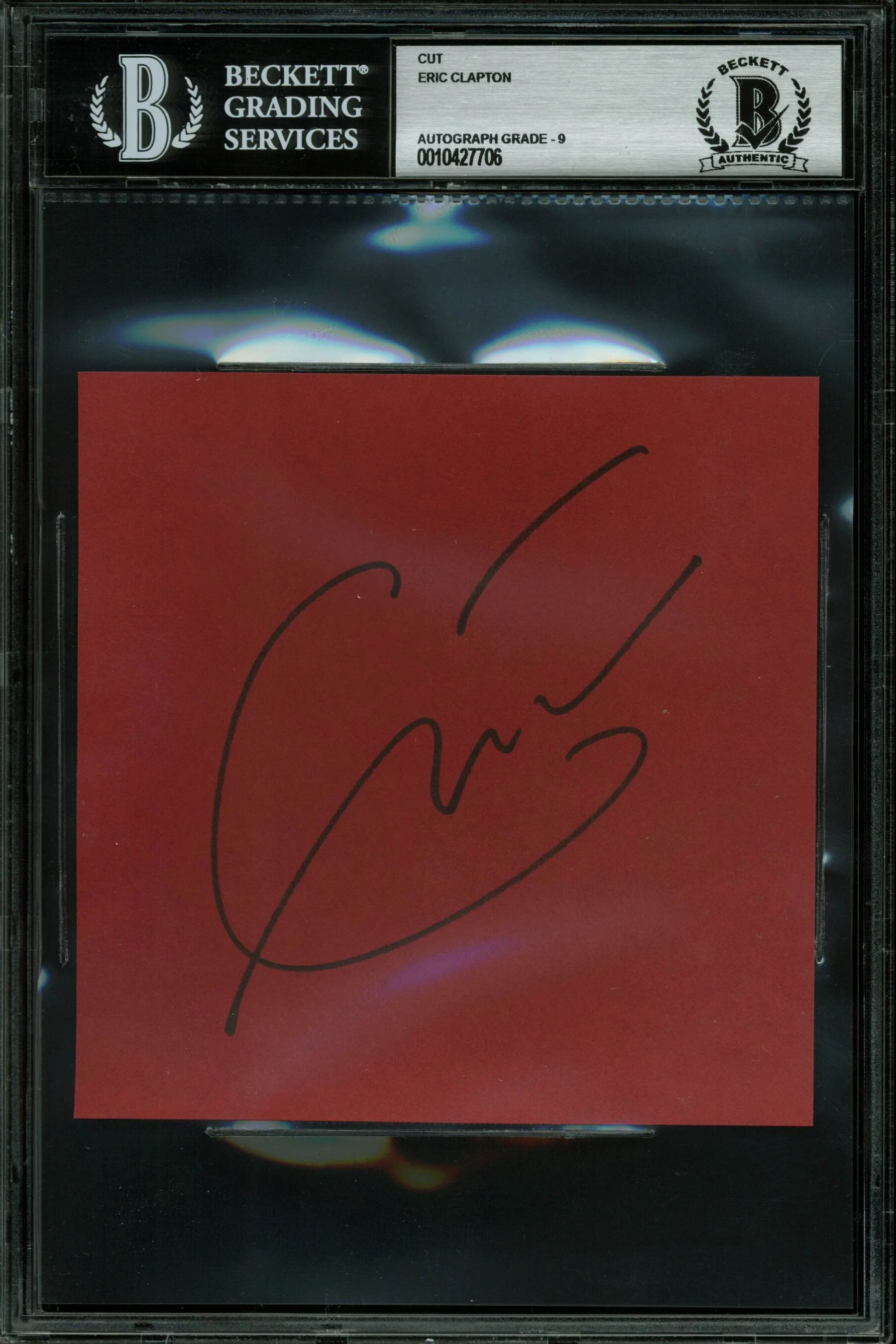 Eric Clapton Signed 5x5 Cut Signature Auto Graded Mint 9! BAS Slabbed #10427706 - Image 2