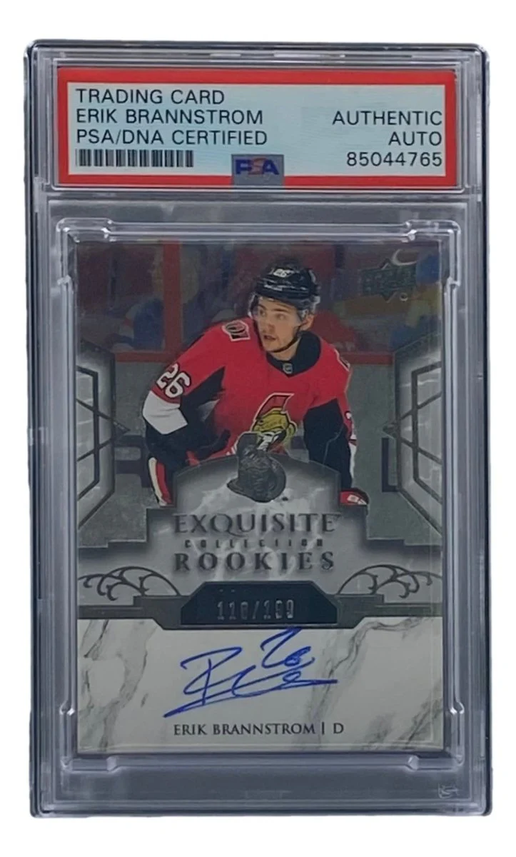 Erik Brannstrom Signed 2019 UD Exquisite #R16 Senators Hockey Card PSA/DNA - Image 4