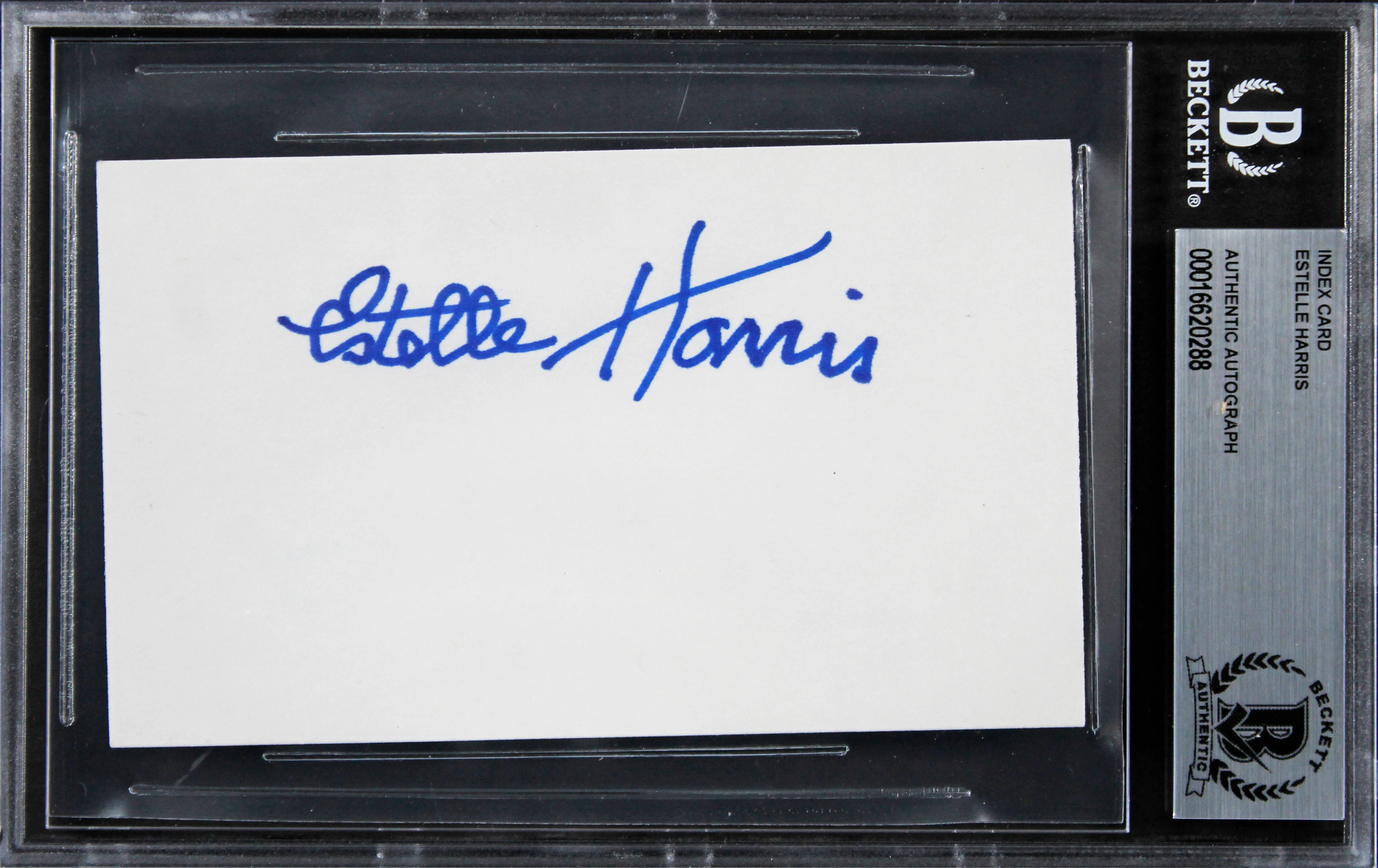 Estelle Harris Seinfeld Authentic Signed 3x5 Index Card Autographed BAS Slabbed - Image 2