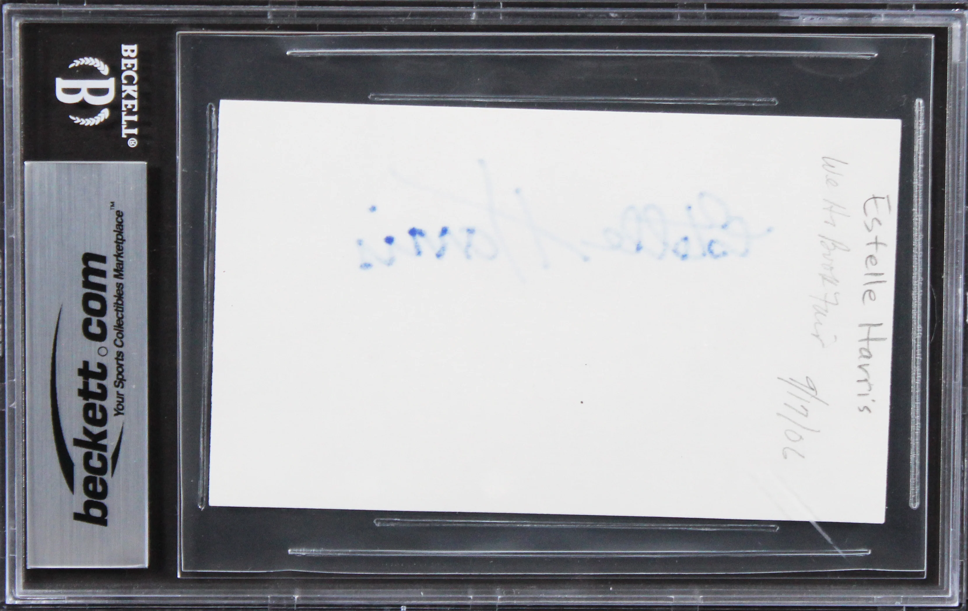 Estelle Harris Seinfeld Authentic Signed 3x5 Index Card Autographed BAS Slabbed - Image 3