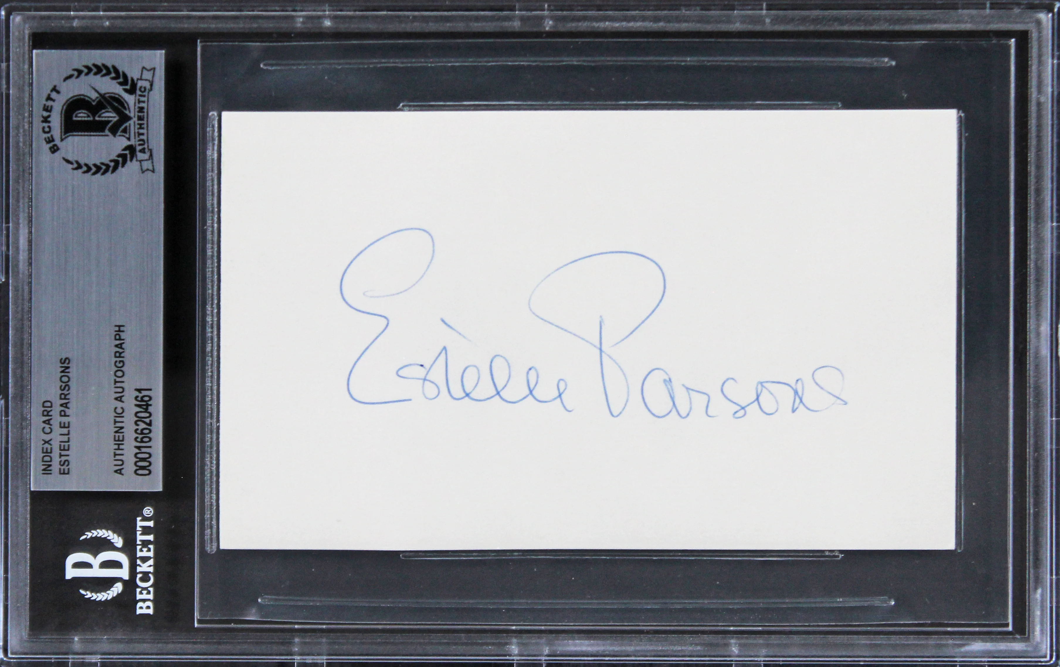 Estelle Parsons Bonnie & Clyde Authentic Signed 3x5 Index Card BAS Slabbed - Image 2