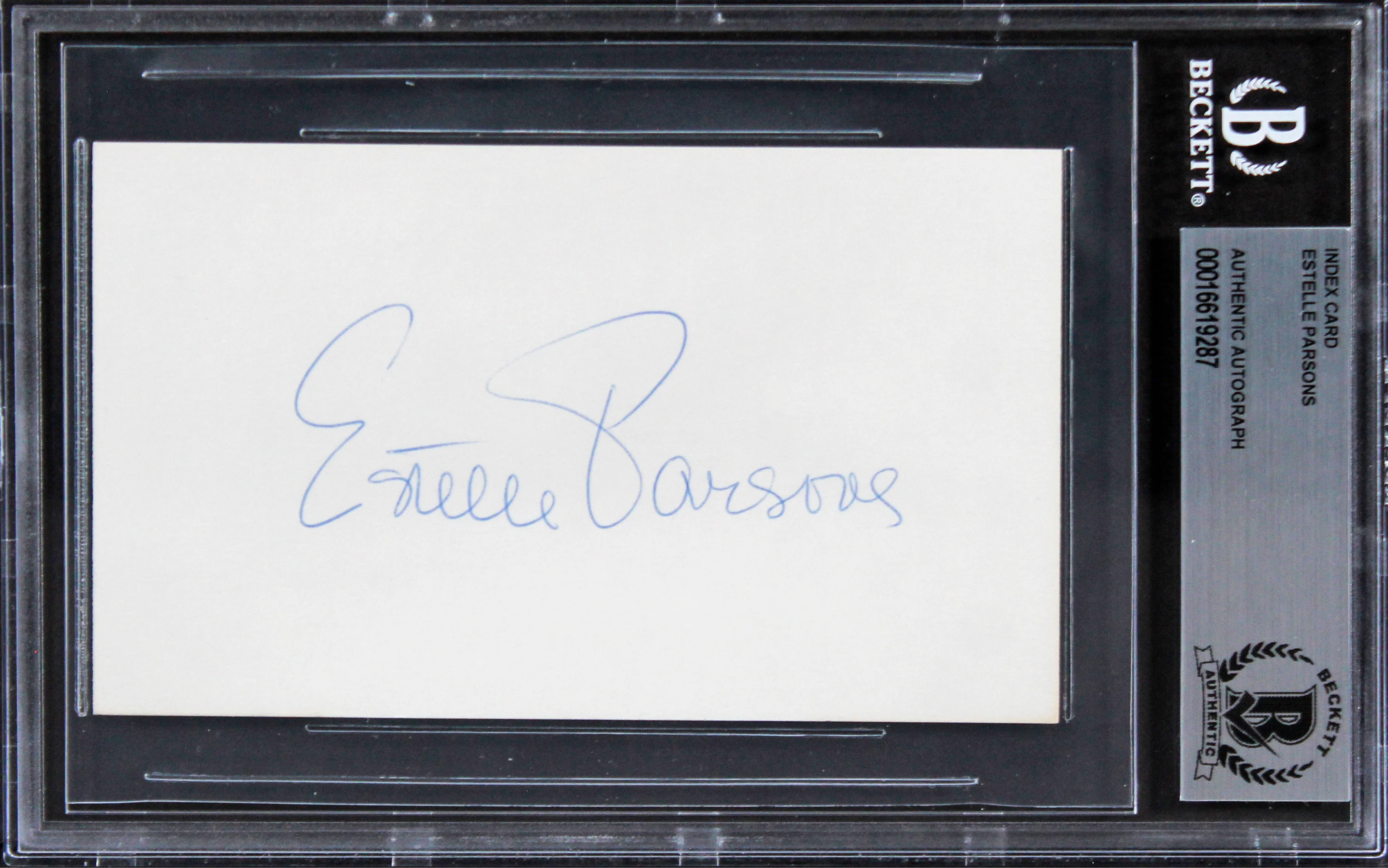 Estelle Parsons Roseanne Authentic Signed 3x5 Index Card BAS Slabbed - Image 2