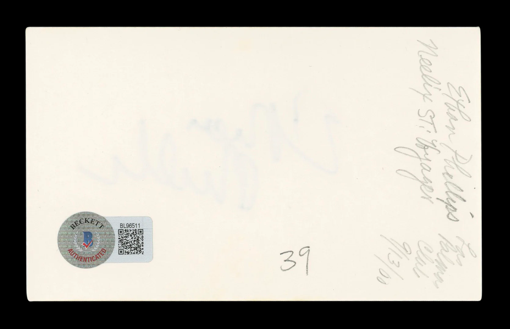 Ethan Phillips Star Trek Voyager Authentic Signed 3x5 Index Card BAS #BL96511 - Image 3