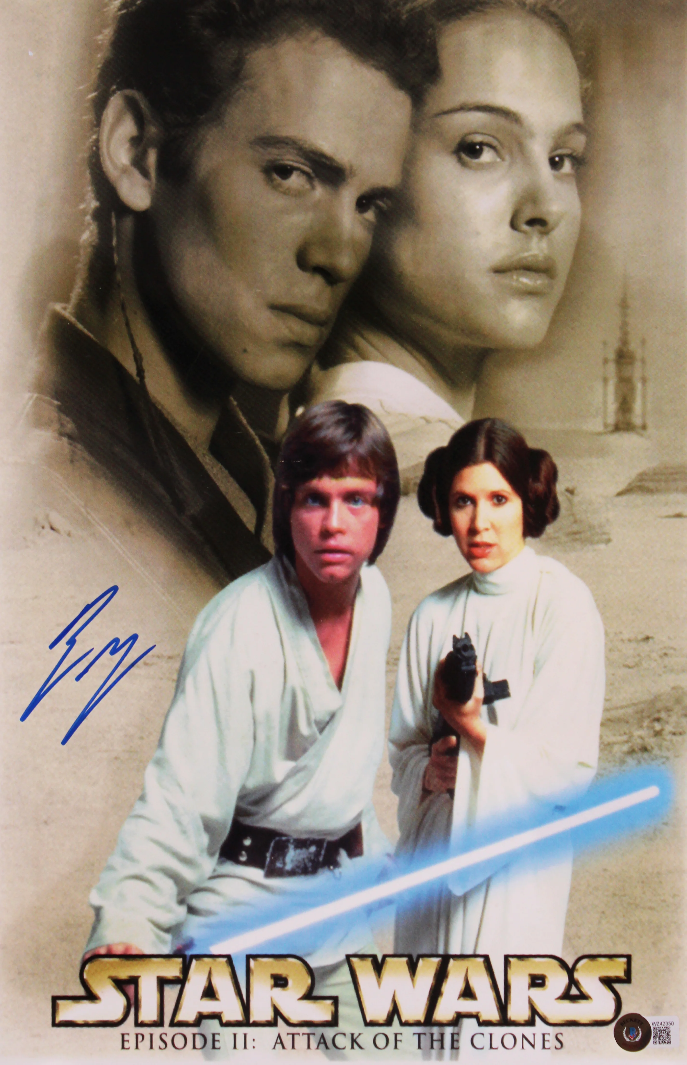 Ewan McGregor Star Wars Episode II Signed 11x17 Mini Movie Poster Photo BAS Wit - Image 2