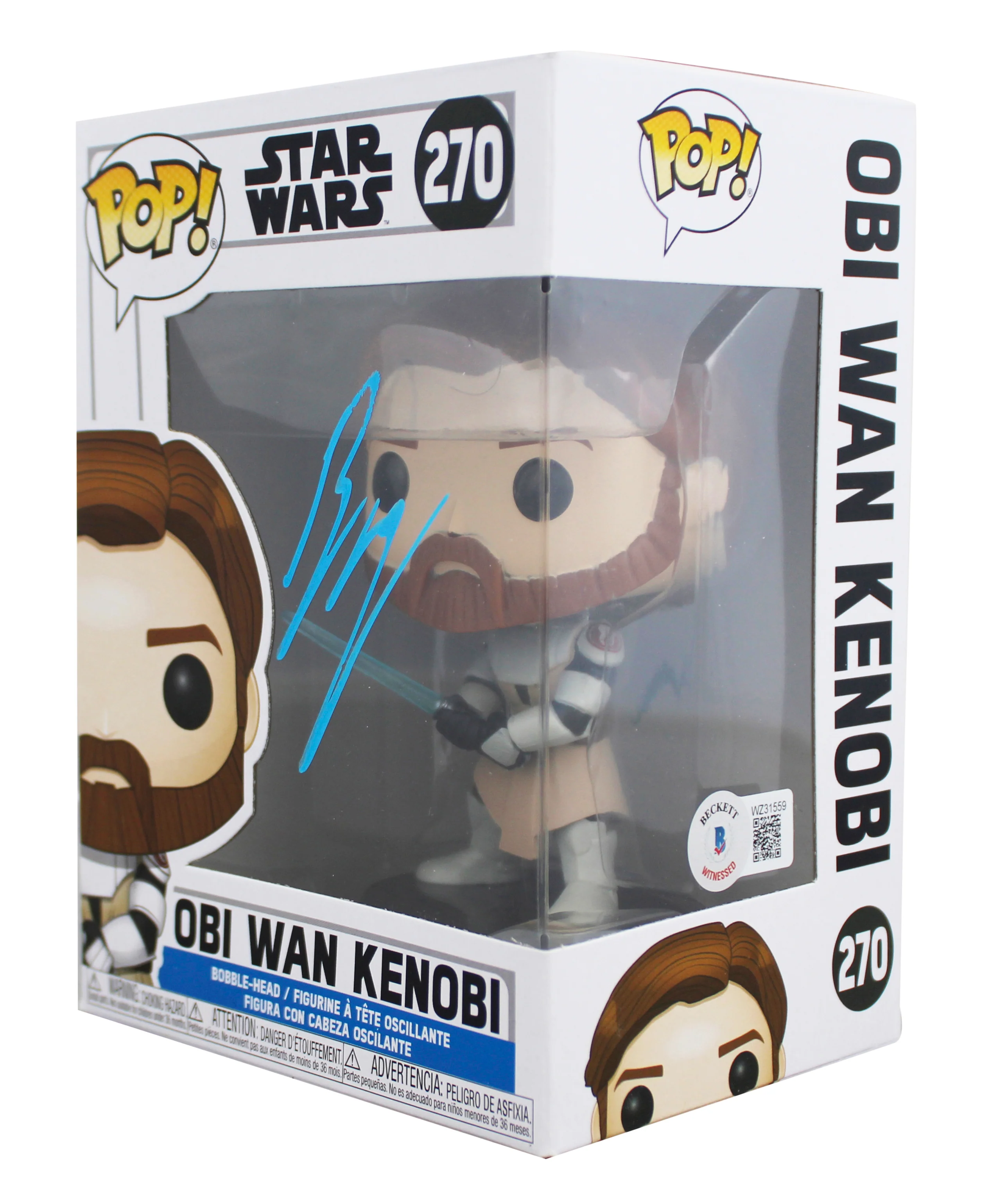 Ewan McGregor Star Wars Signed Obi Wan Kenobi #270 Funko Pop Vinyl Figure BAS W - Image 3