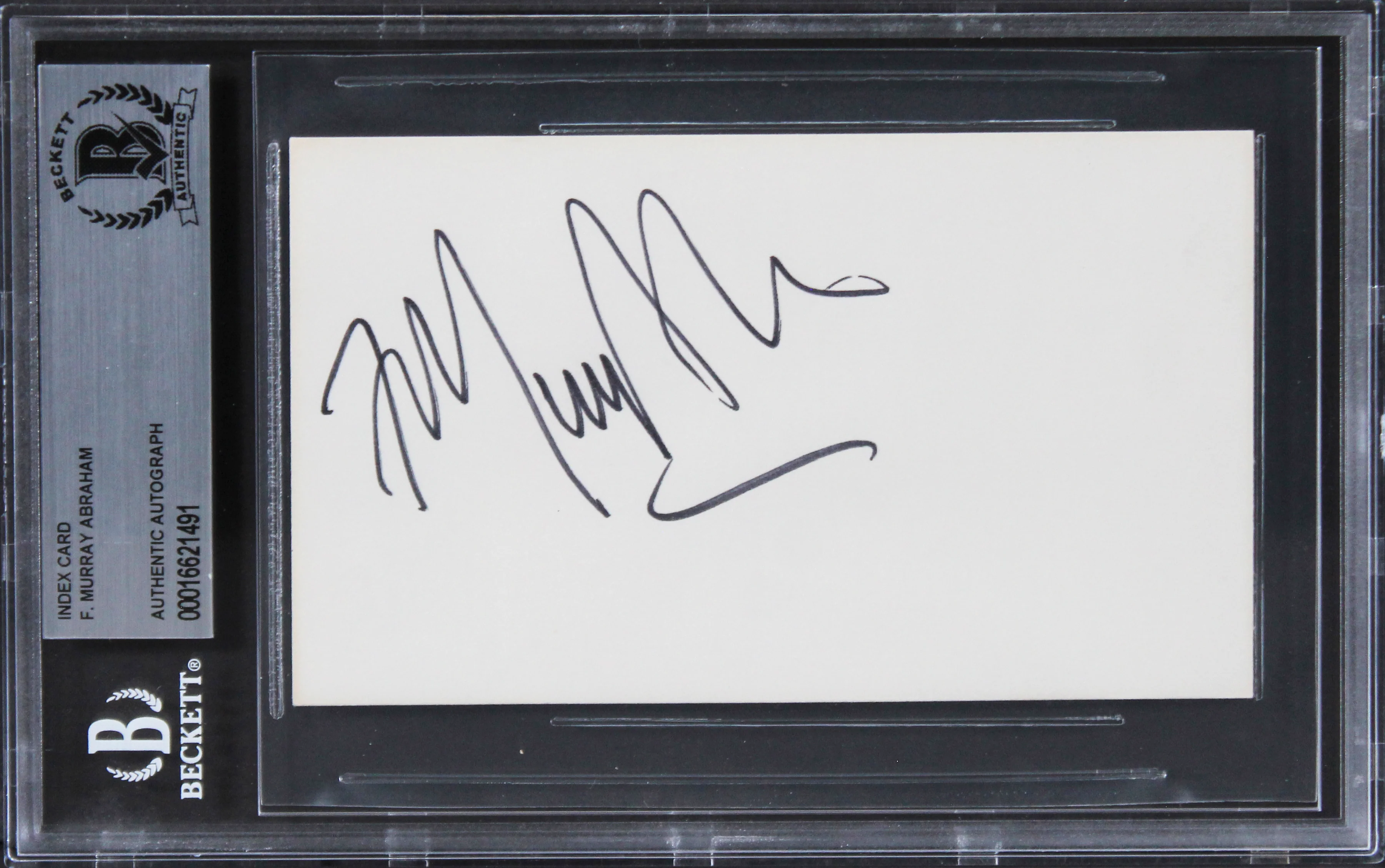 F. Murray Abraham The Grand Budapest Hotel Signed 3x5 Index Card BAS Slabbed 2