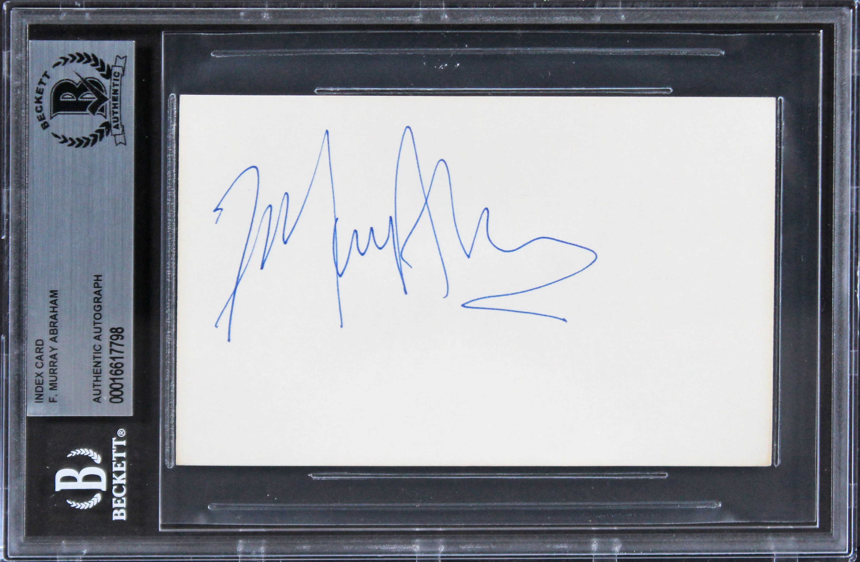 F. Murray Abraham The Grand Budapest Hotel Signed 3x5 Index Card BAS Slabbed - Image 2