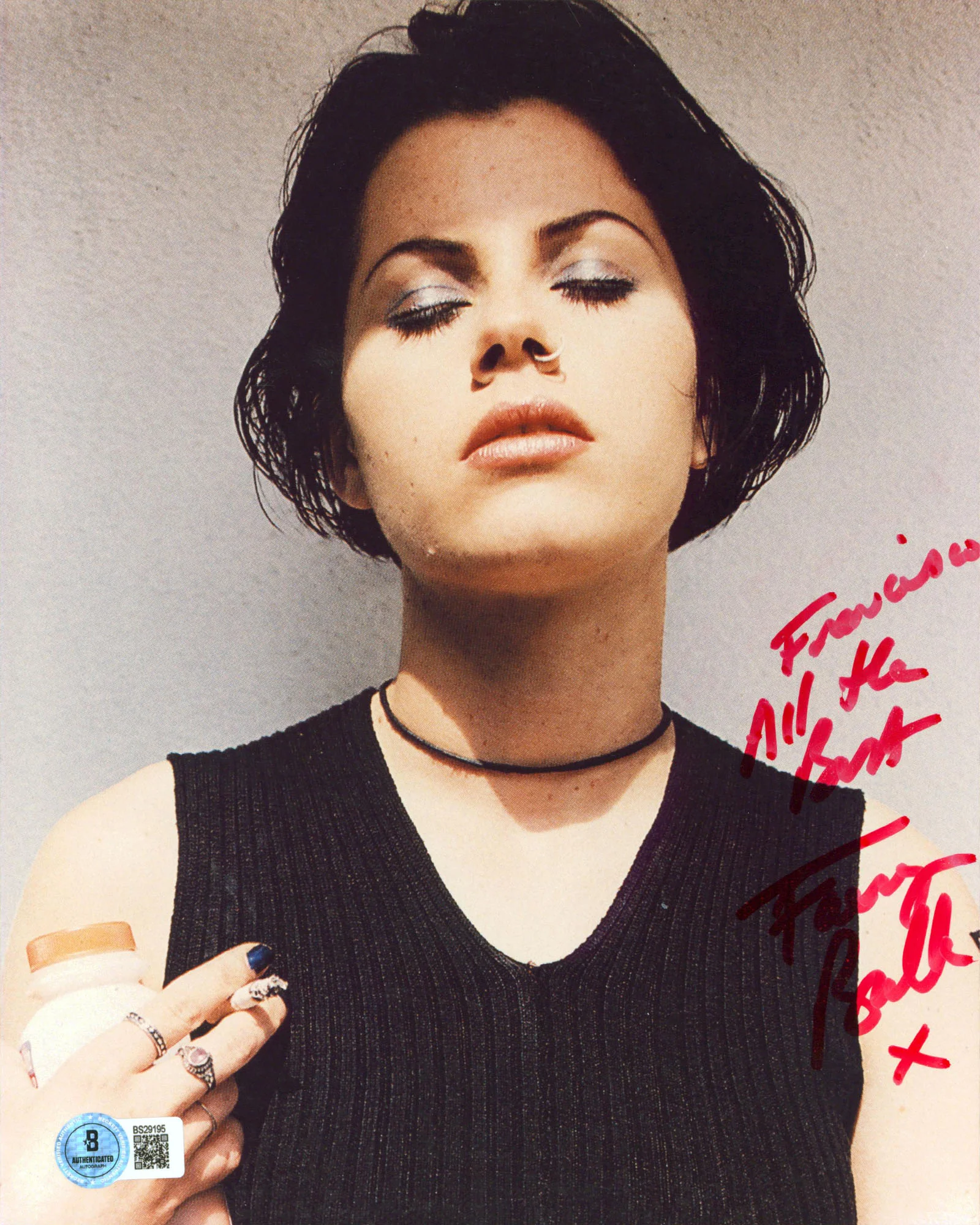Fairuza Balk The Craft "Francisco All The Best" Signed 8x10 Photo BAS #BS29195 - Image 2