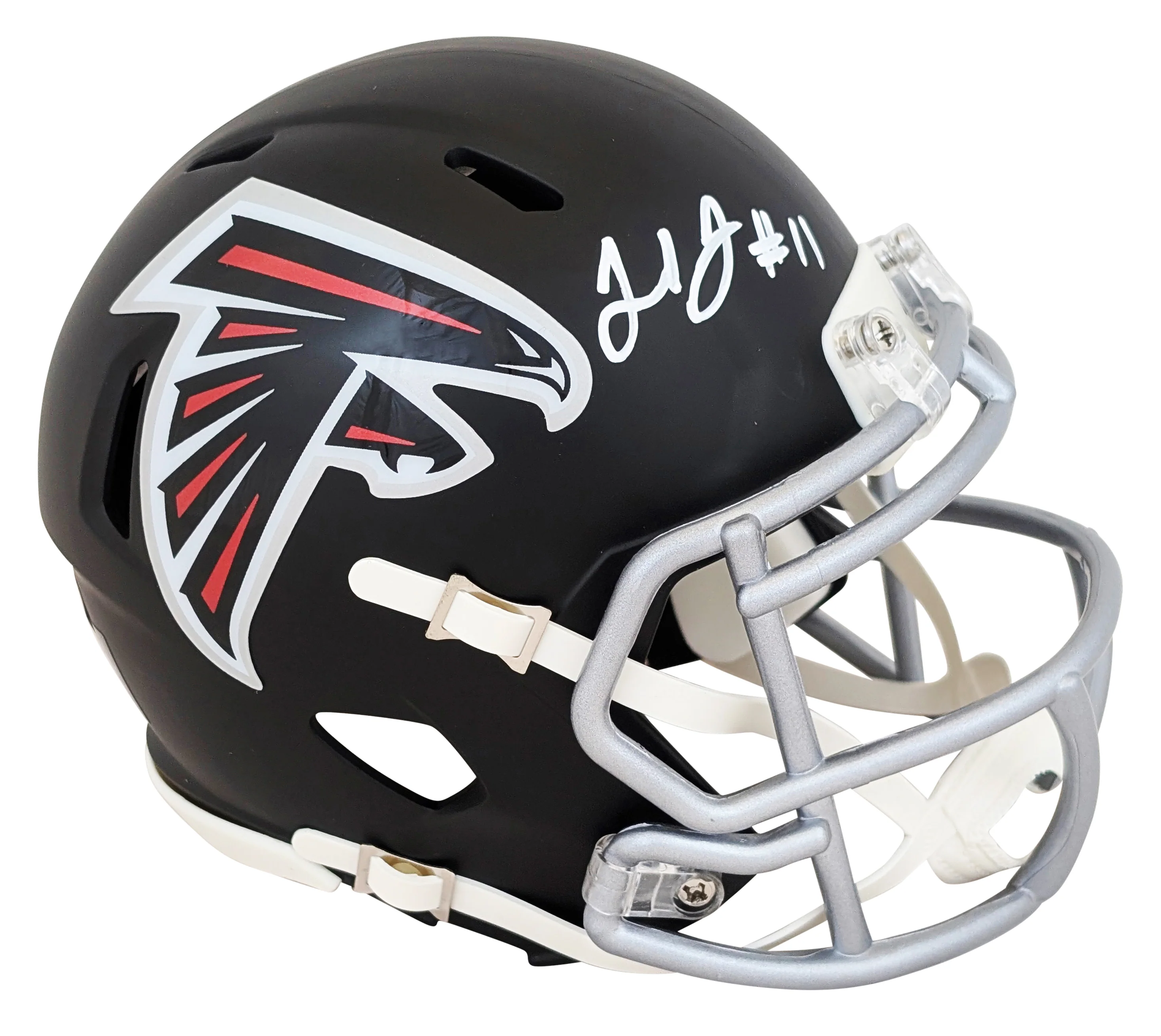 Falcons Julio Jones Authentic Signed Speed Mini Helmet W/ Case BAS Witnessed - Image 3