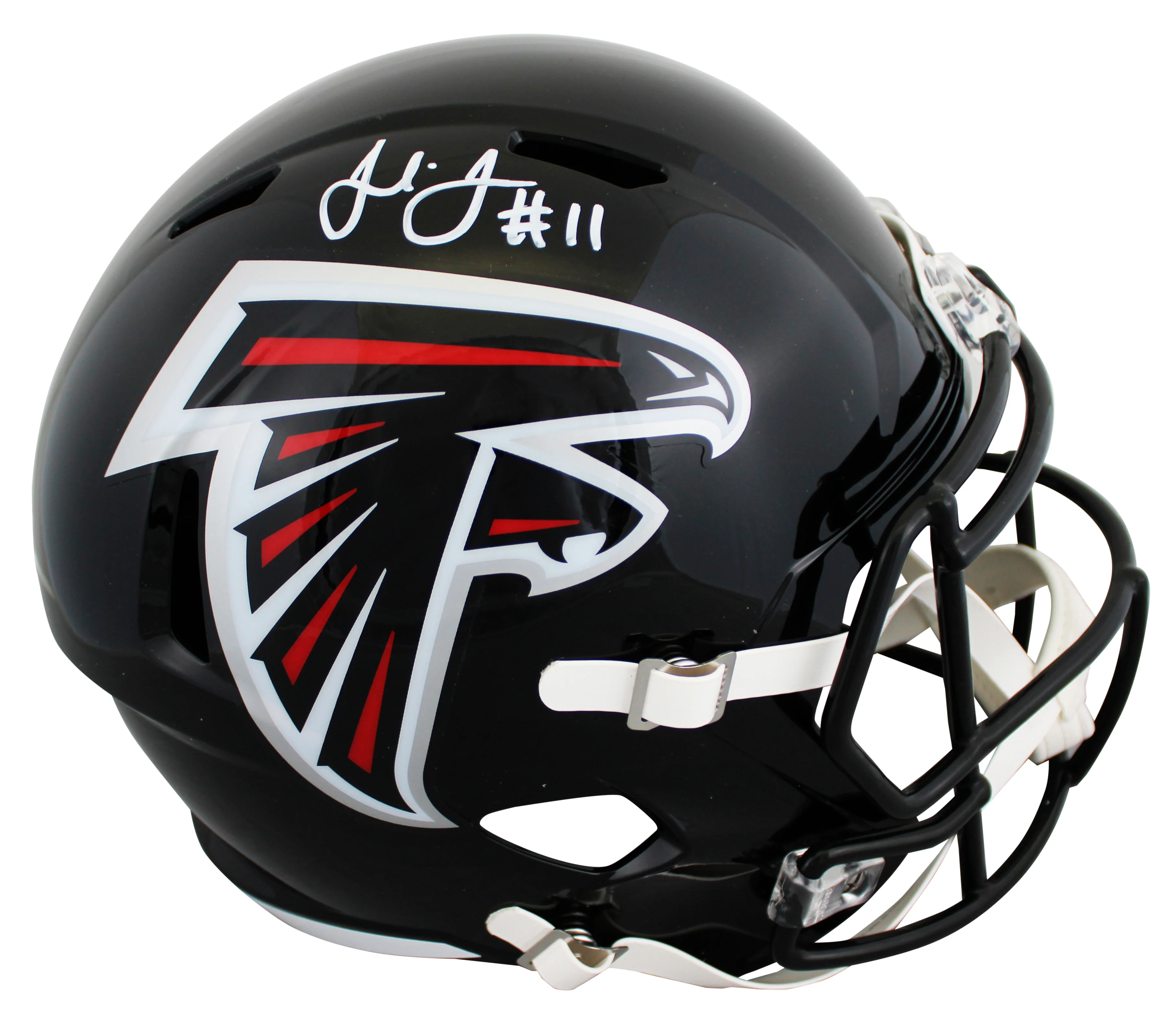 Falcons Julio Jones Signed 2003-19 TB Full Size Speed Rep Helmet BAS Witnessed - Image 2