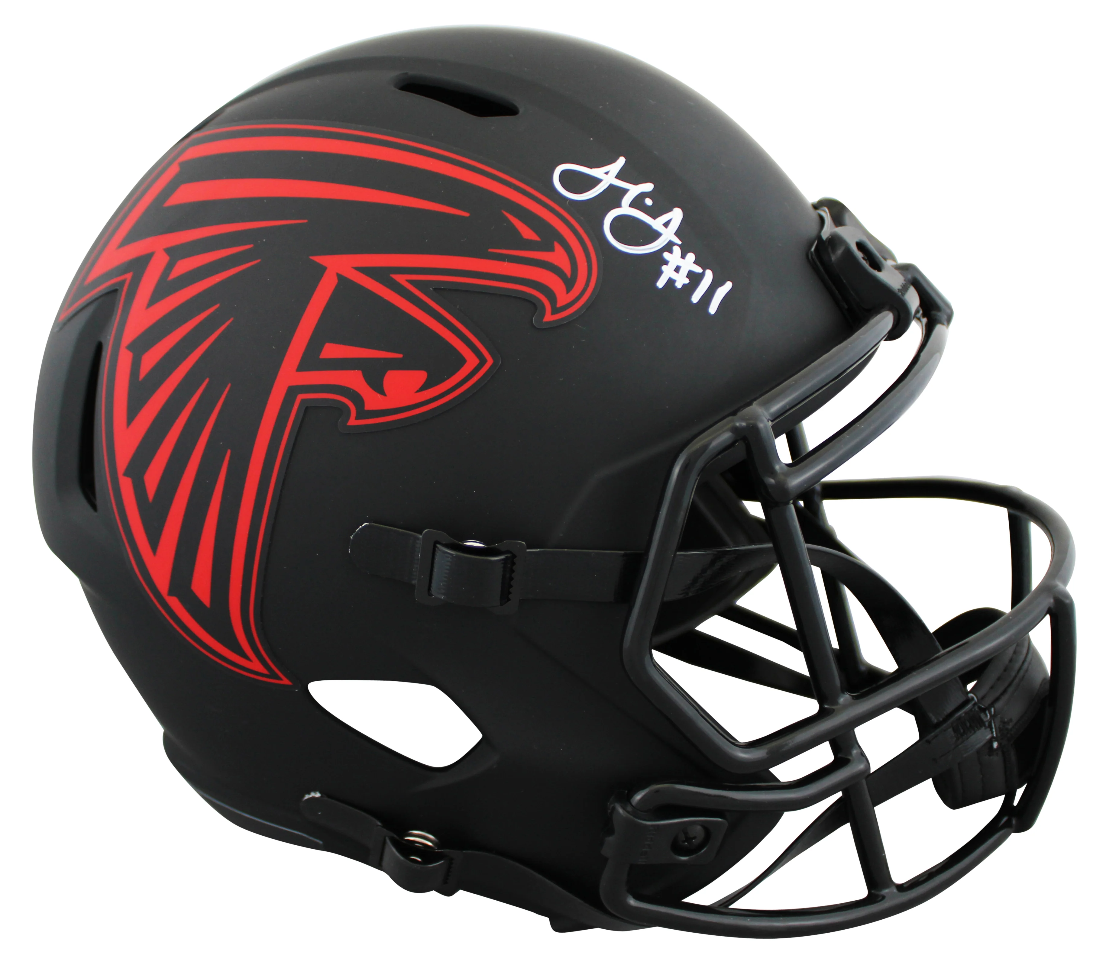 Falcons Julio Jones Signed Eclipse Full Size Speed Rep Helmet W/ Case BAS Wit - Image 3