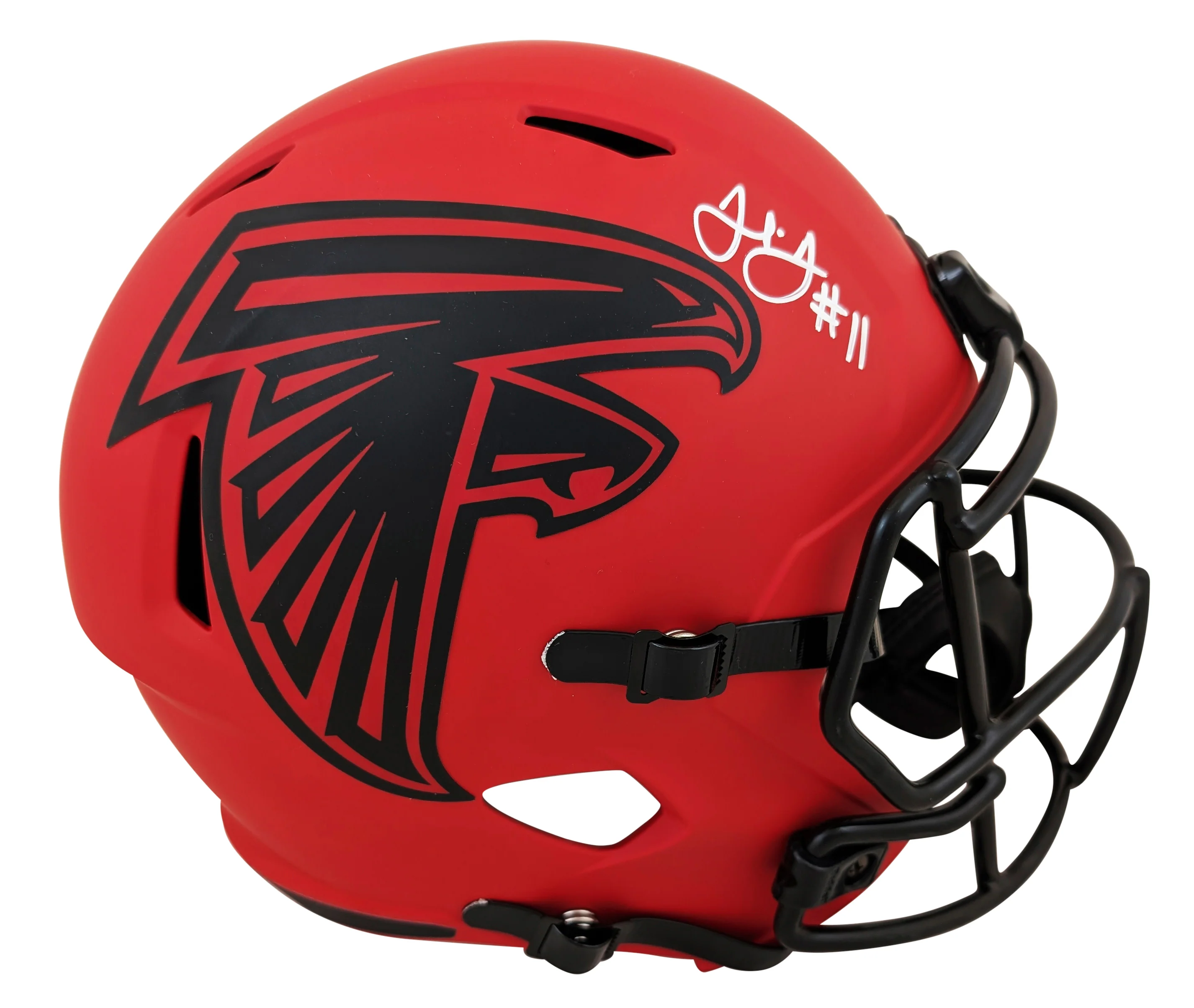 Falcons Julio Jones Signed Rave Full Size Speed Rep Helmet W/ Case BAS Witnessed - Image 3