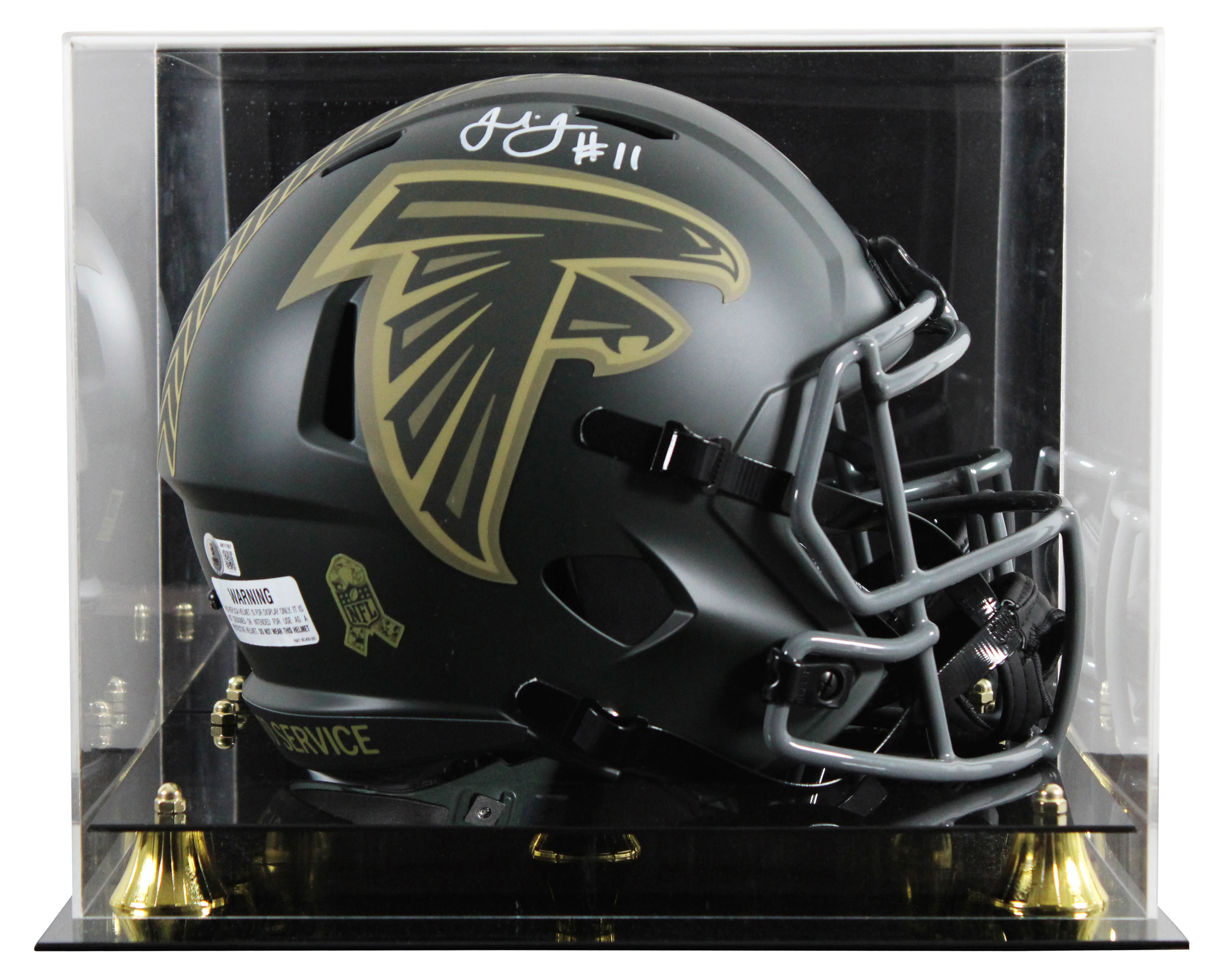 Falcons Julio Jones Signed STS IV Full Size Speed Rep Helmet W/ Case BAS Witness - Image 2