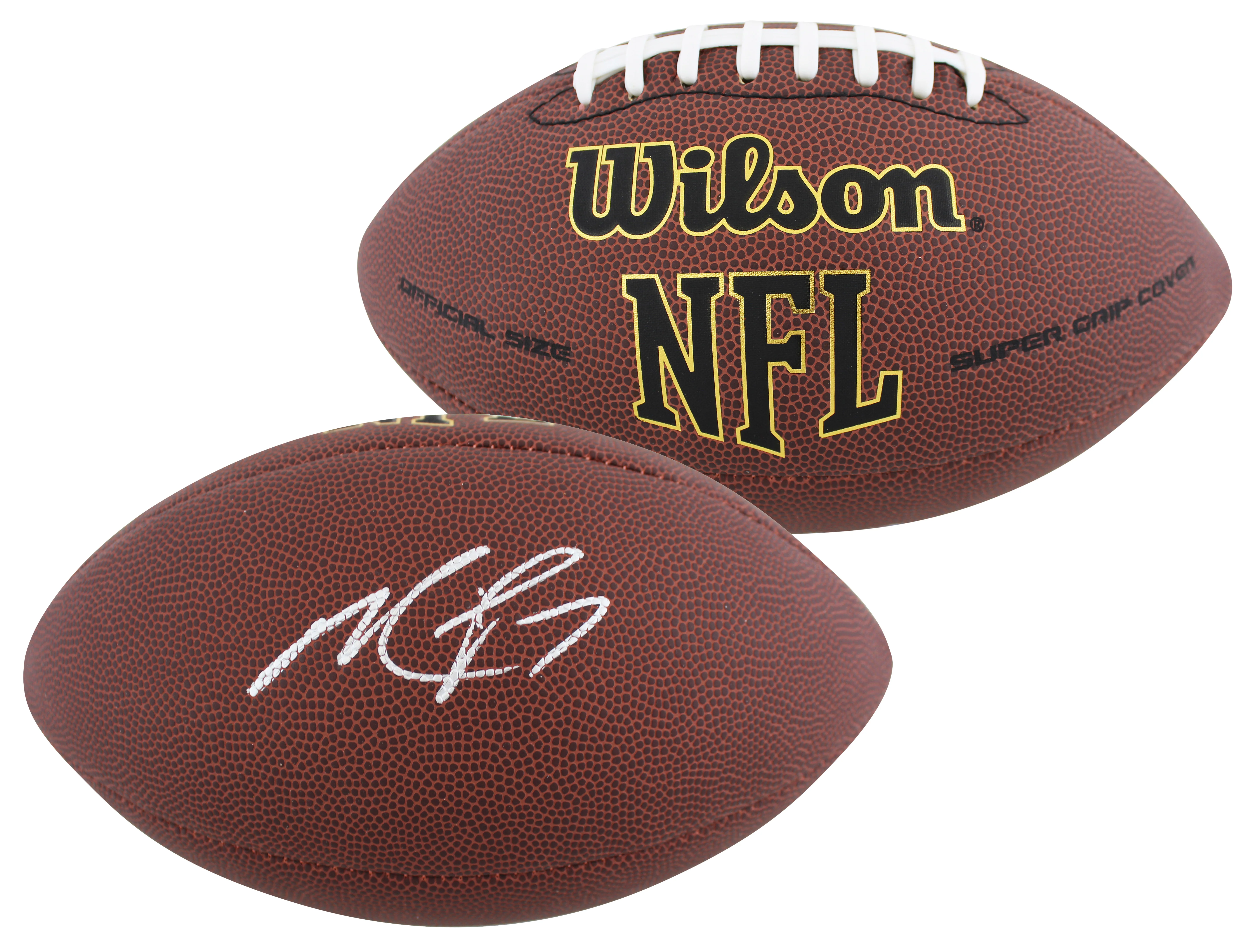 Falcons Michael Vick Signed Wilson Super Grip Nfl Football w/ Case JSA Witness - Image 3