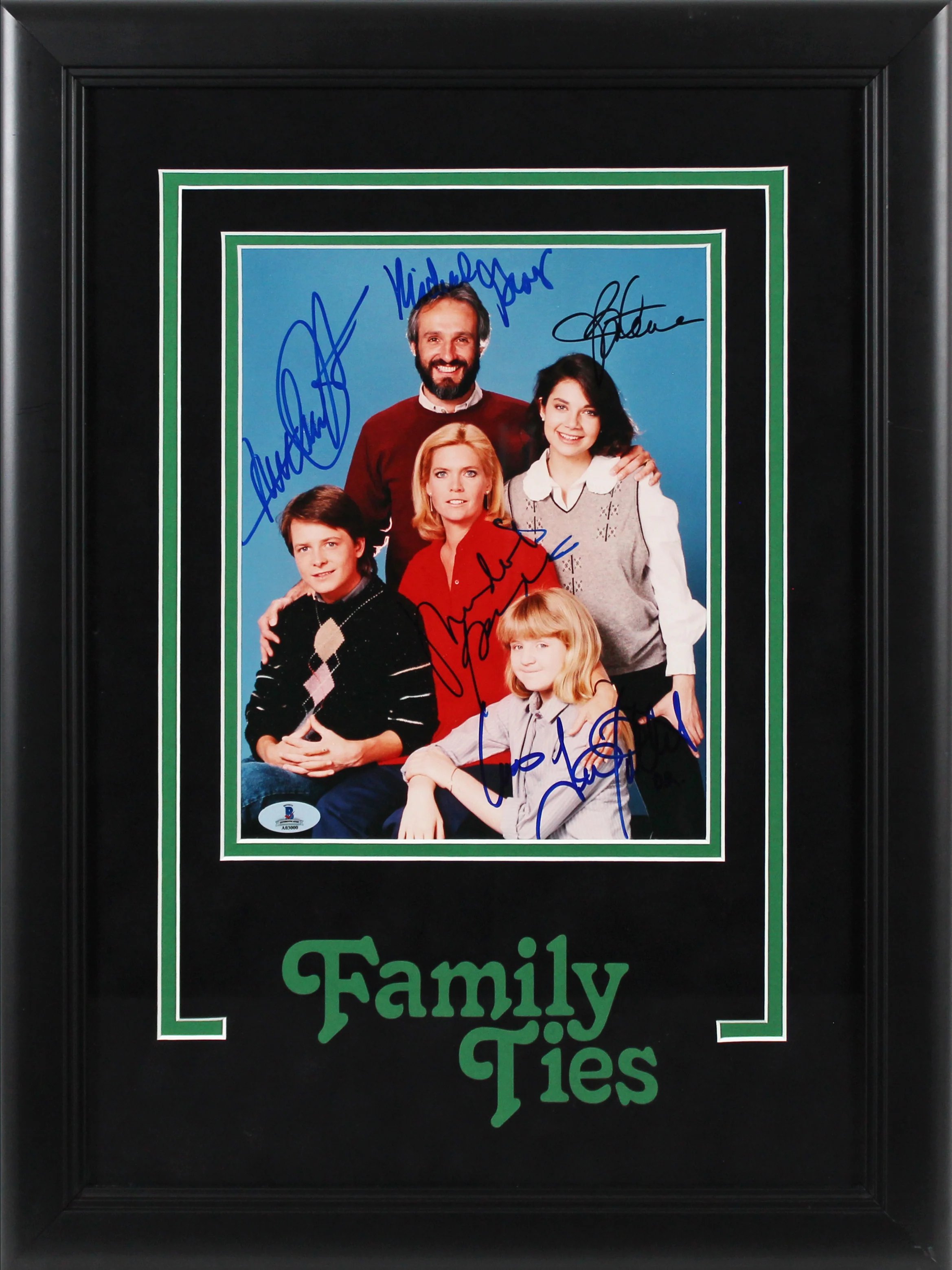 Family Ties (5) Fox, Yothers, Gross, Baxter +1 Signed 8x10 Framed Photo BAS - Image 2