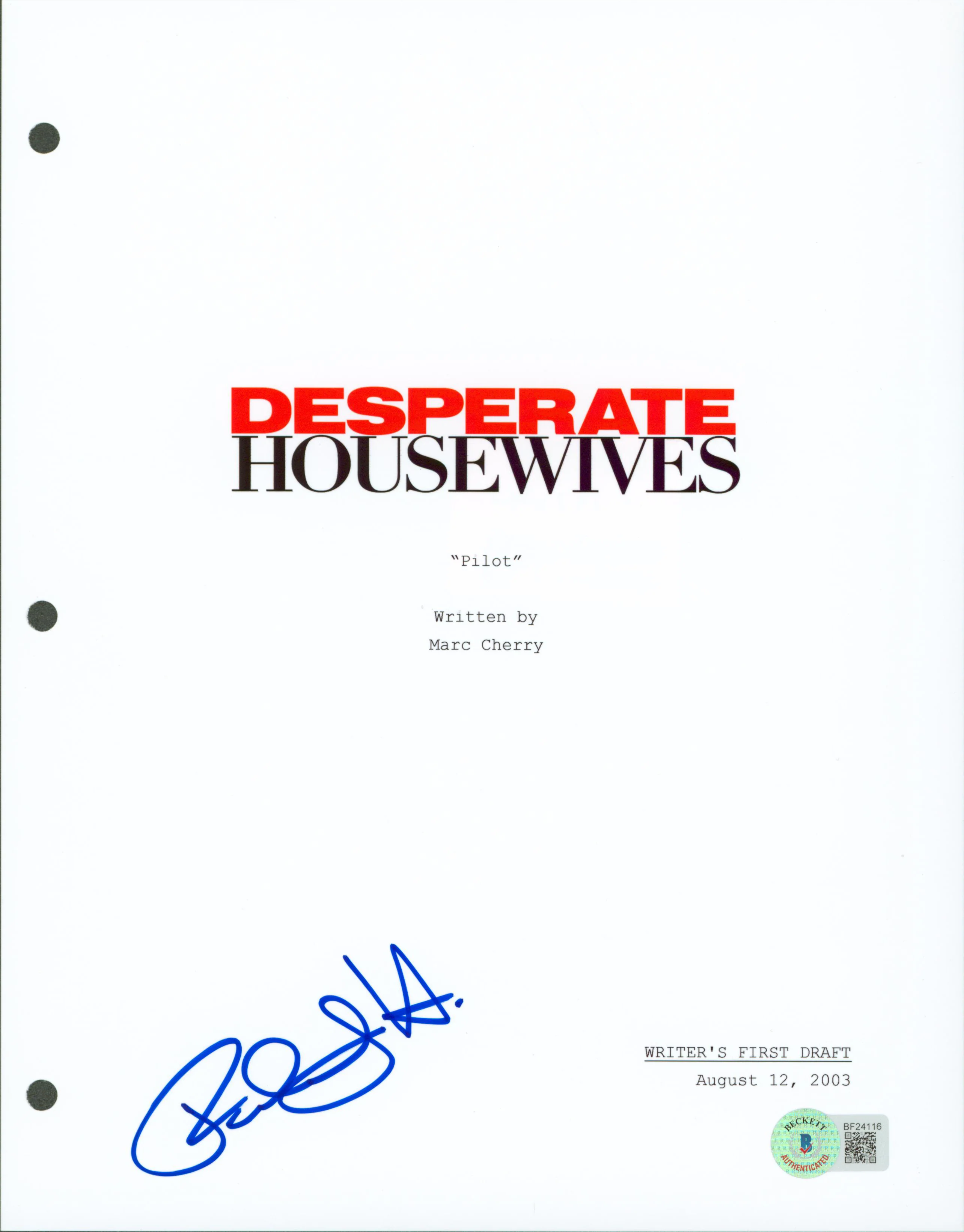 Felicity Huffman Signed 8.5x11 Desperate Housewives Script Cover BAS #BF24116 - Image 2