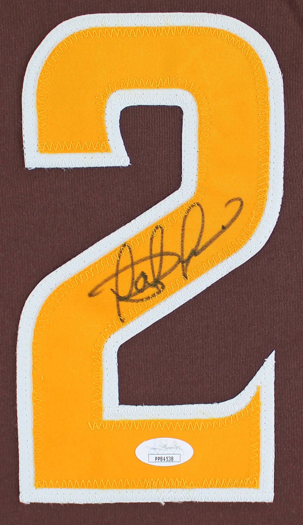 Fernando Tatis Jr. Authentic Signed Brown Pro Style Jersey w/ Yellow Numbers JSA - Image 3
