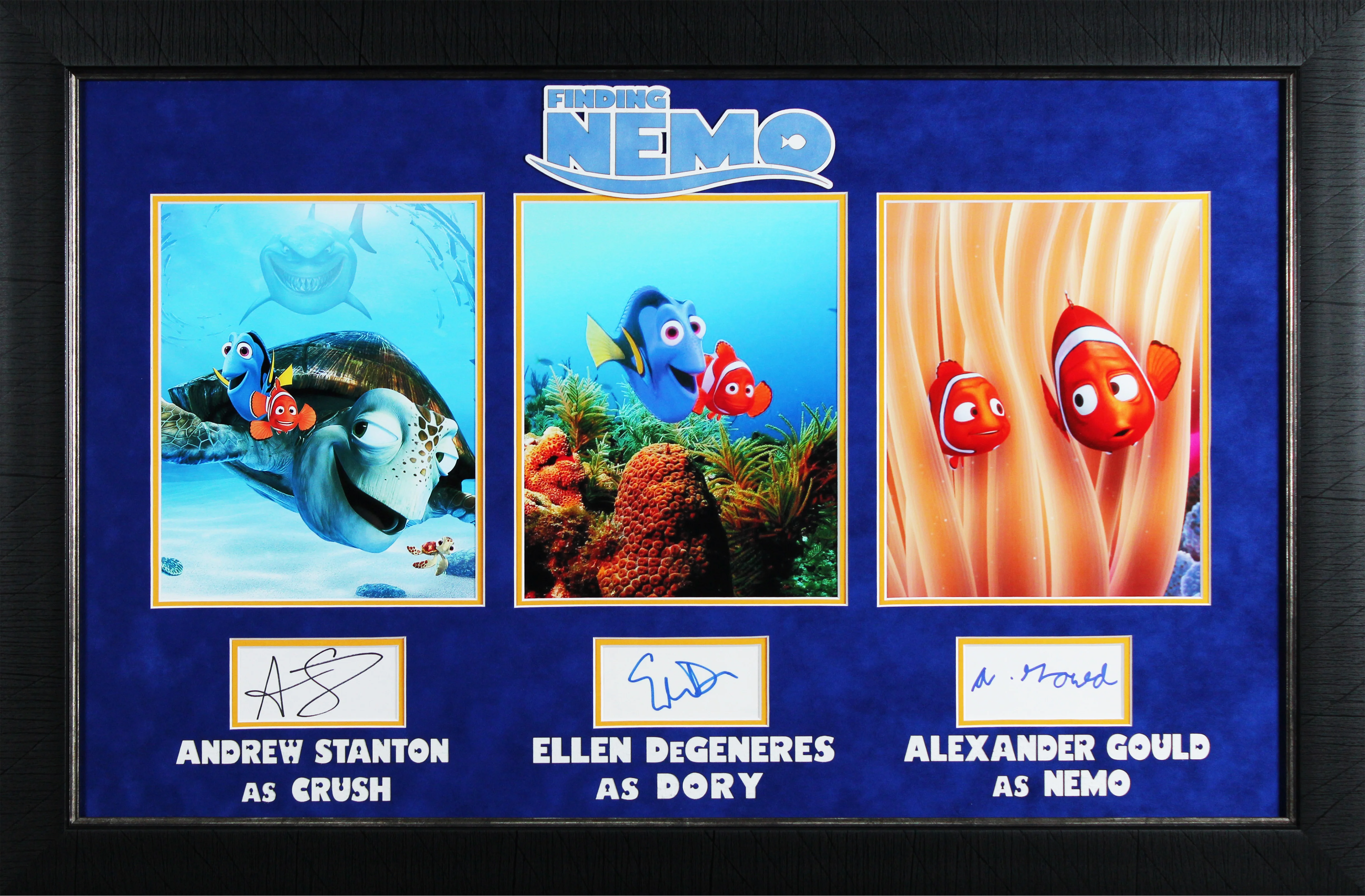 Finding Nemo (3) Stanton, DeGeneres & Gould Authentic Signed Framed Display BAS - Image 2