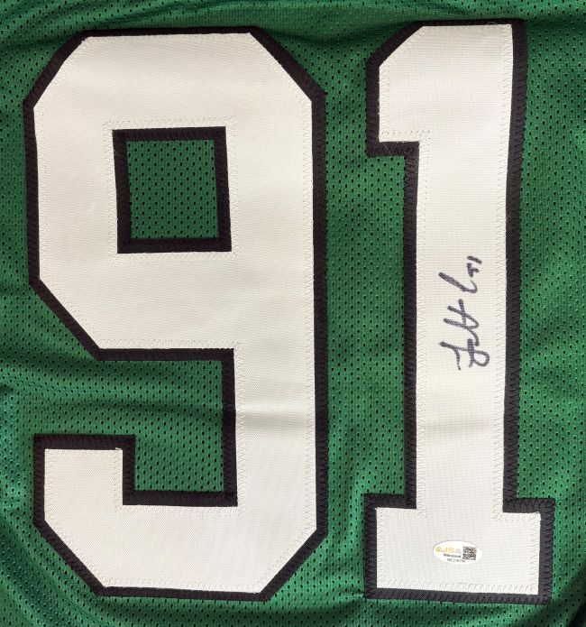 Fletcher Cox Philadelphia Signed Kelly Green Football Jersey JSA QR Hologram - Image 2