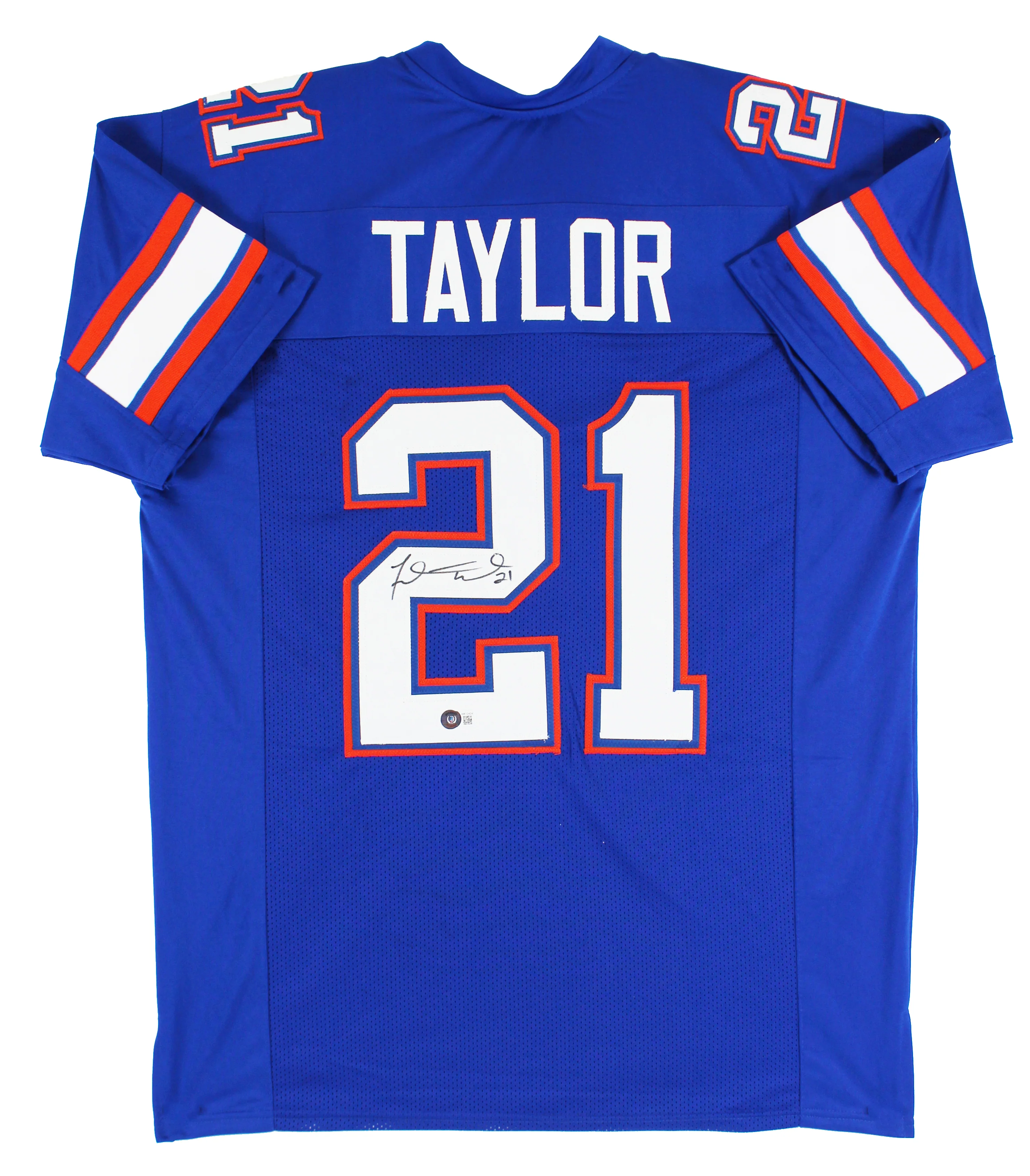 Florida Fred Taylor Authentic Signed Blue Pro Style Jersey BAS Witnessed - Image 2