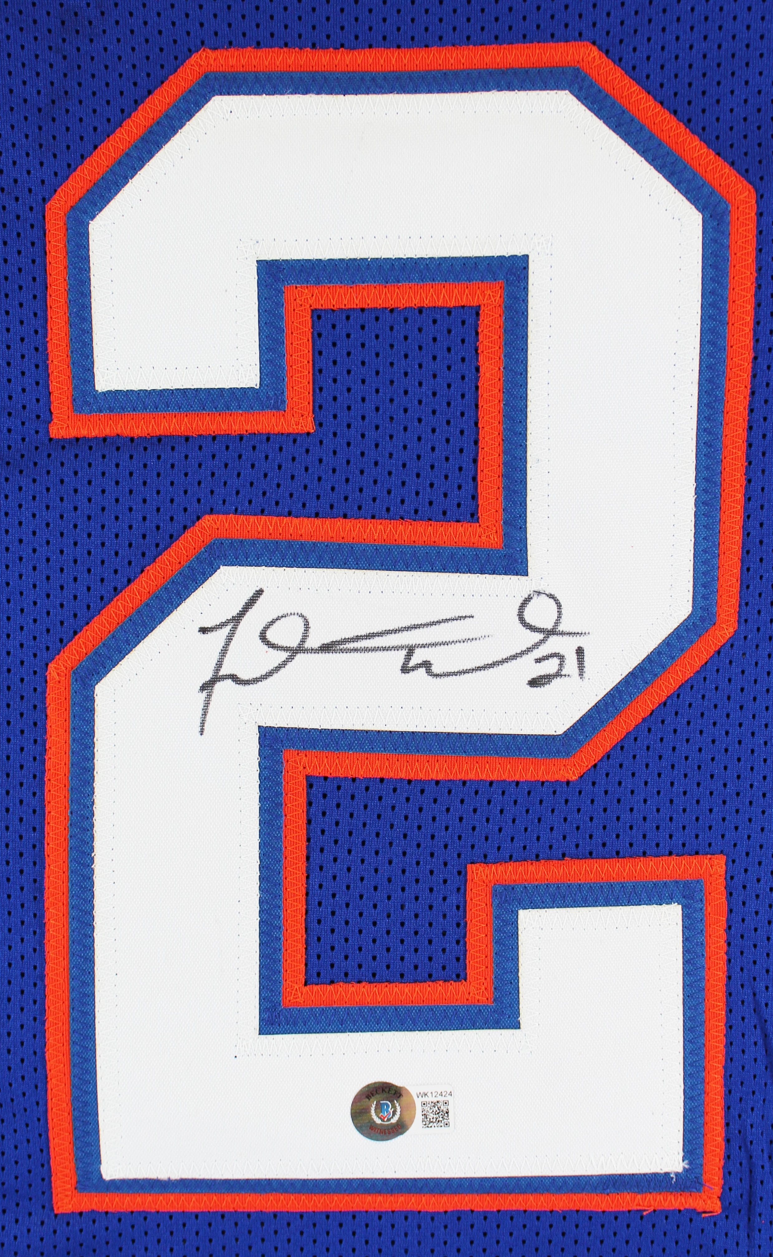 Florida Fred Taylor Authentic Signed Blue Pro Style Jersey BAS Witnessed - Image 3