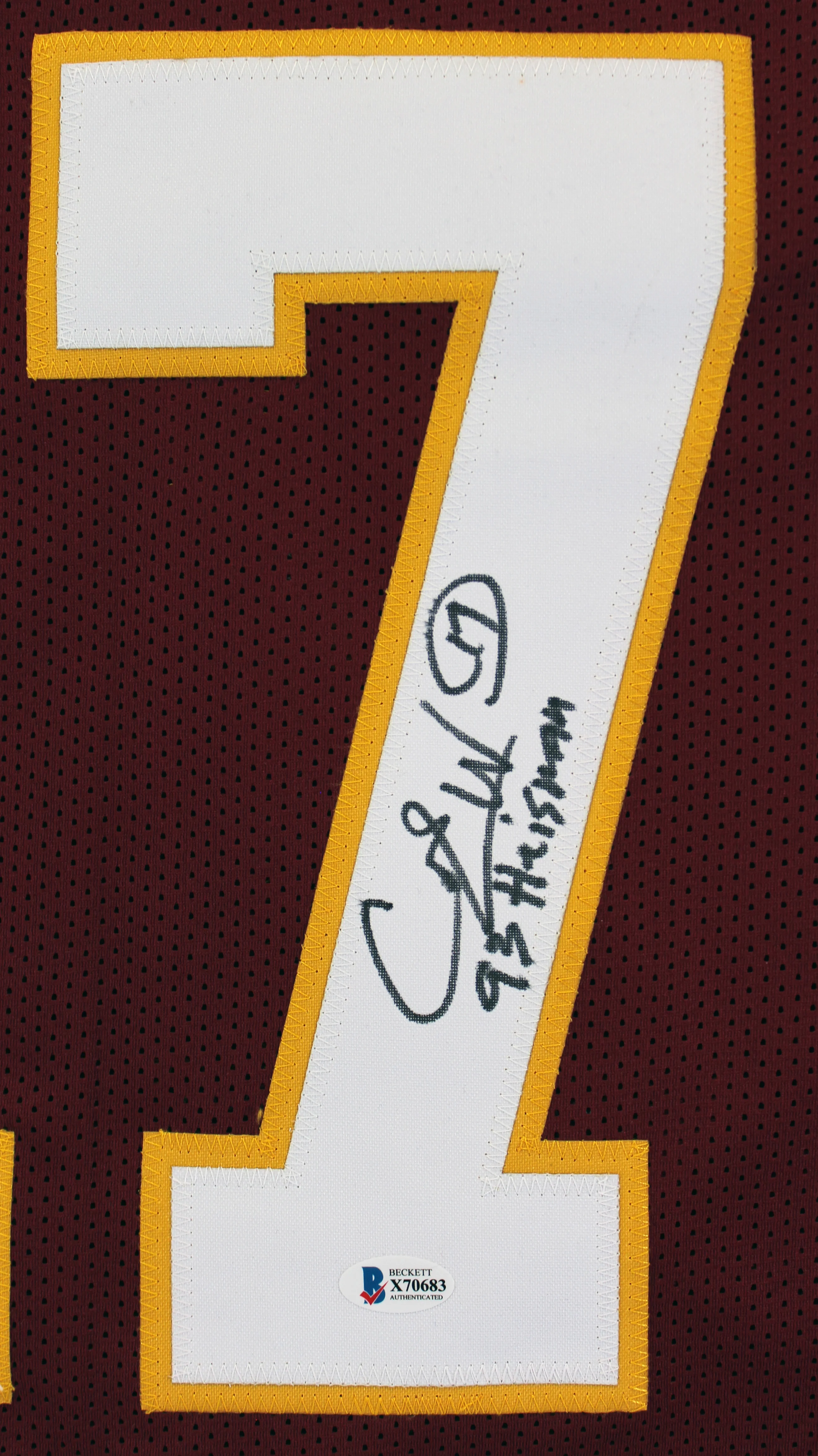 Florida State Charlie Ward 93 Heisman Signed Maroon Pro Style Framed Jersey BAS - Image 3