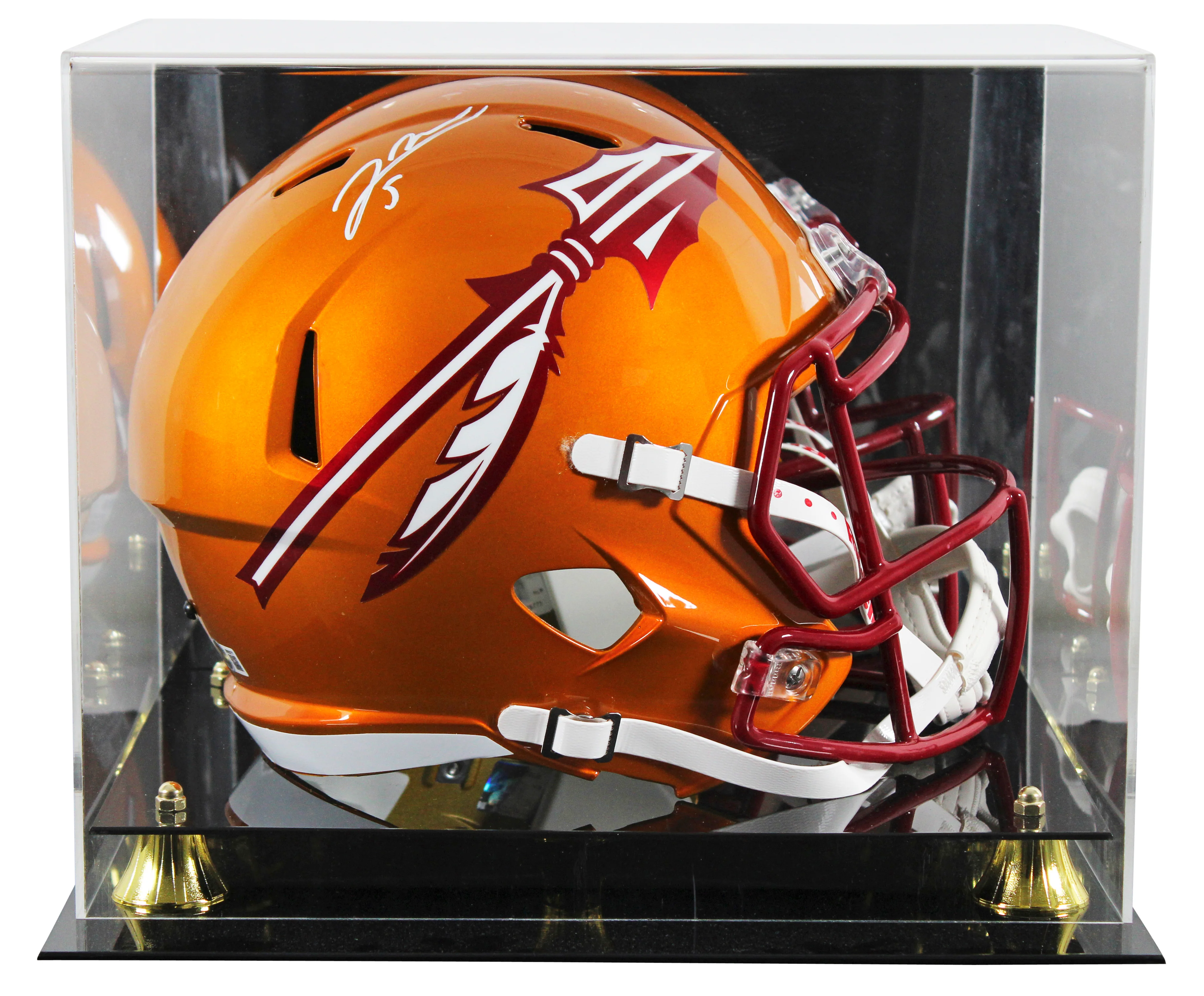 Florida State Jared Verse Signed Flash Full Size Speed Rep Helmet W/ Case BAS W - Image 2