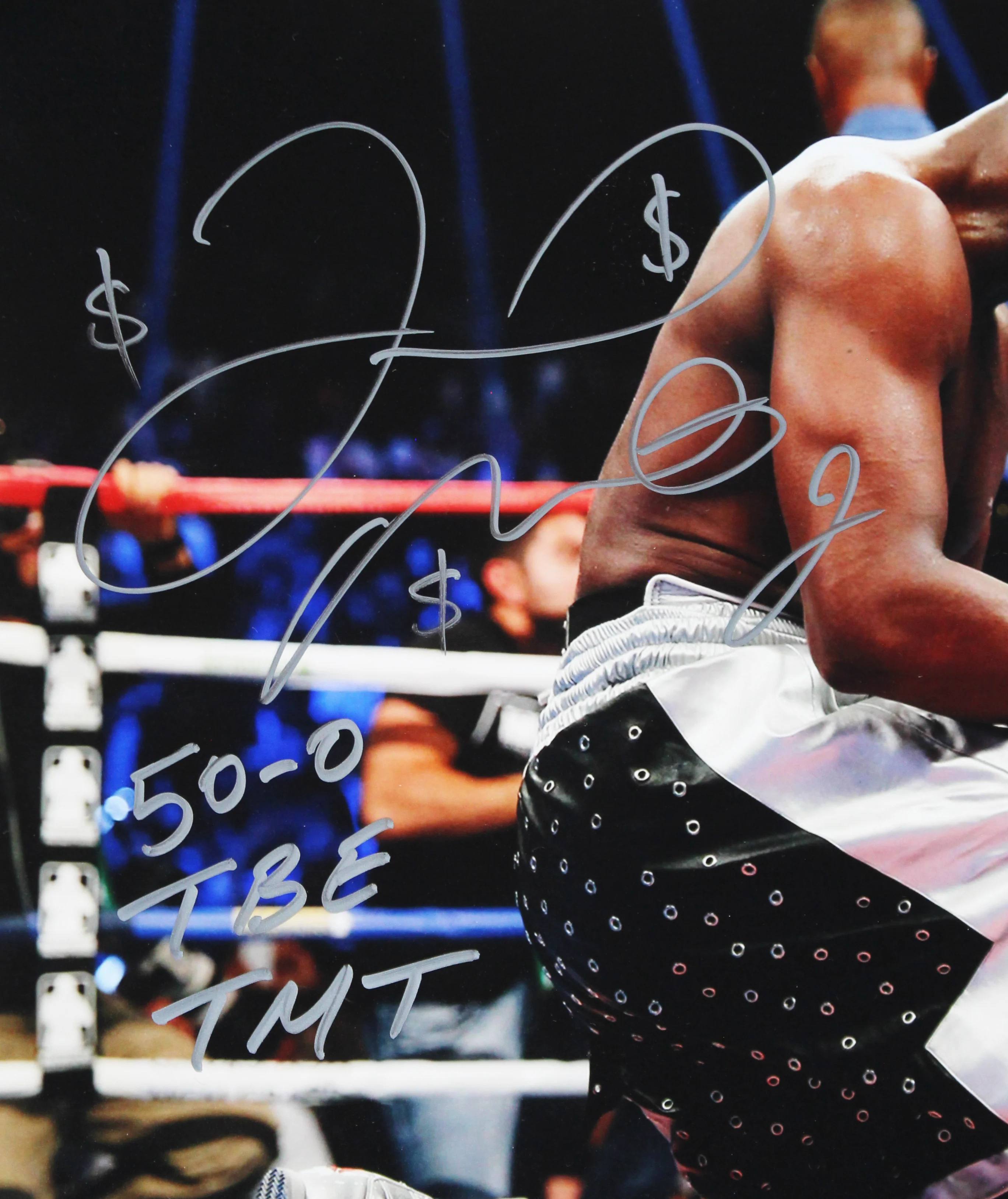 Floyd Mayweather $$$ 50-0 TBE TMT Authentic Signed 11x14 Photo BAS #BN06316 - Image 3