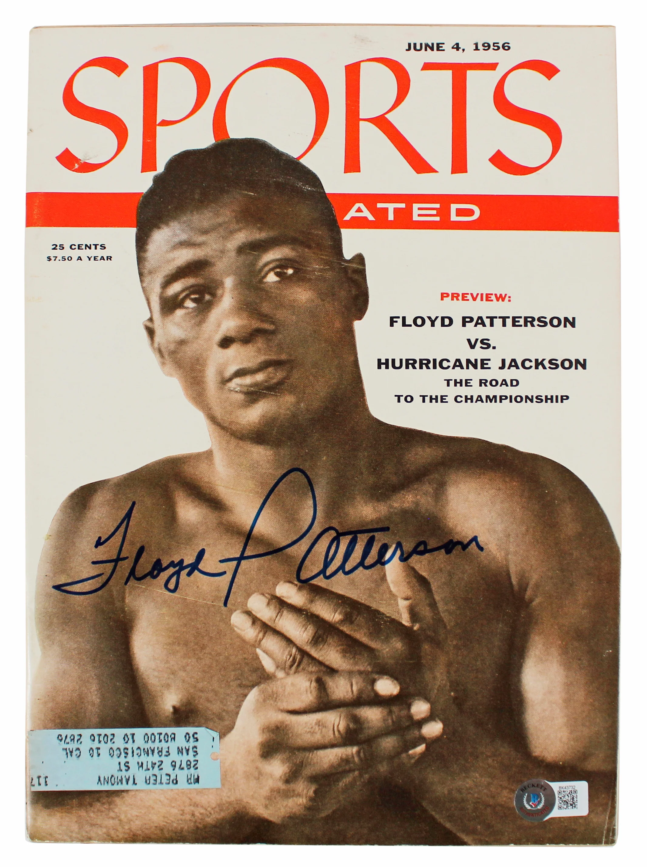 Floyd Patterson Boxing Signed June 1956 Sports Illustrated Magazine BAS #BK43732 - Image 2