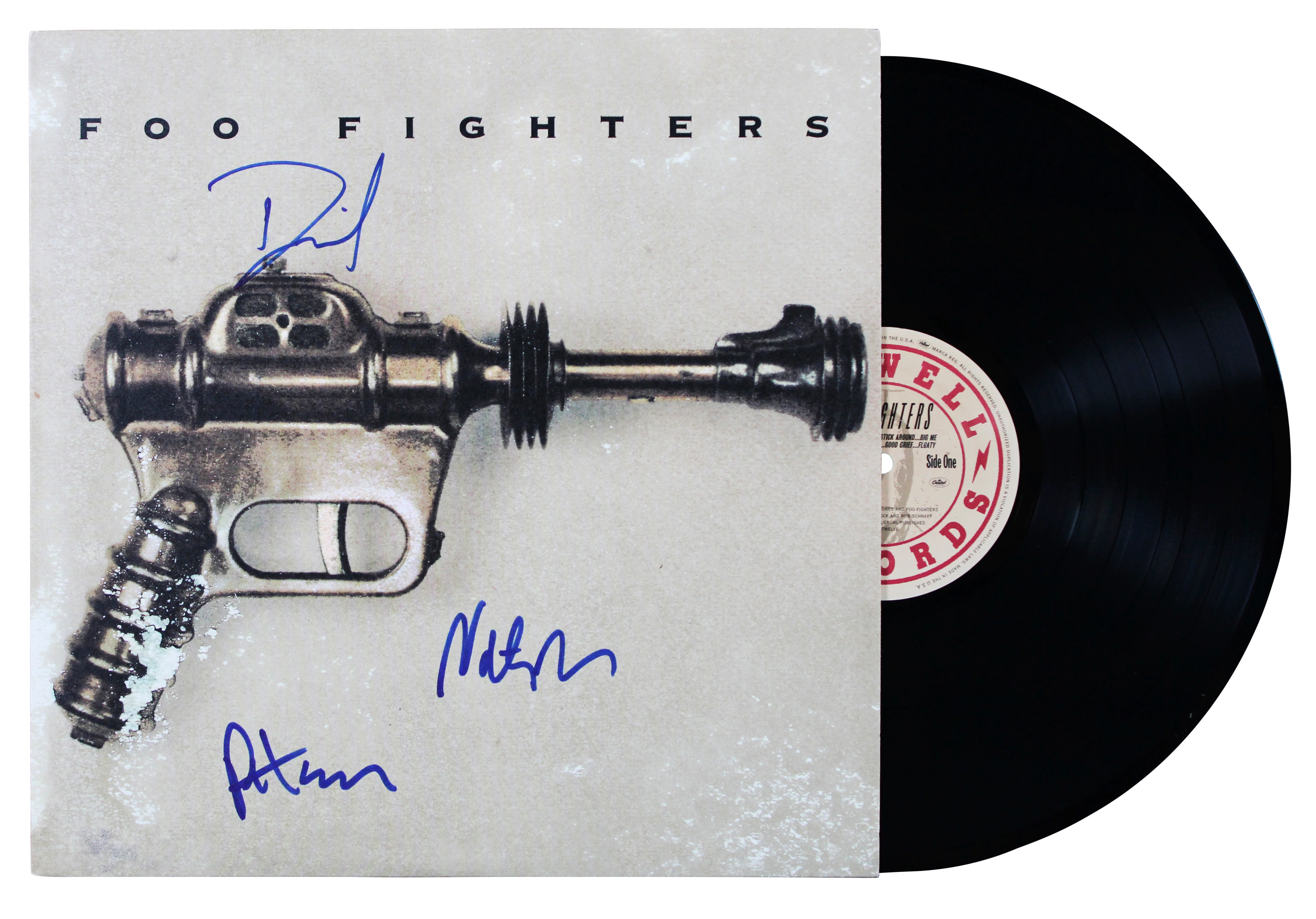 Foo Fighters (3) Grohl, Smear, & Mendel Signed Album Cover W/ Vinyl BAS #AE02796 - Image 2