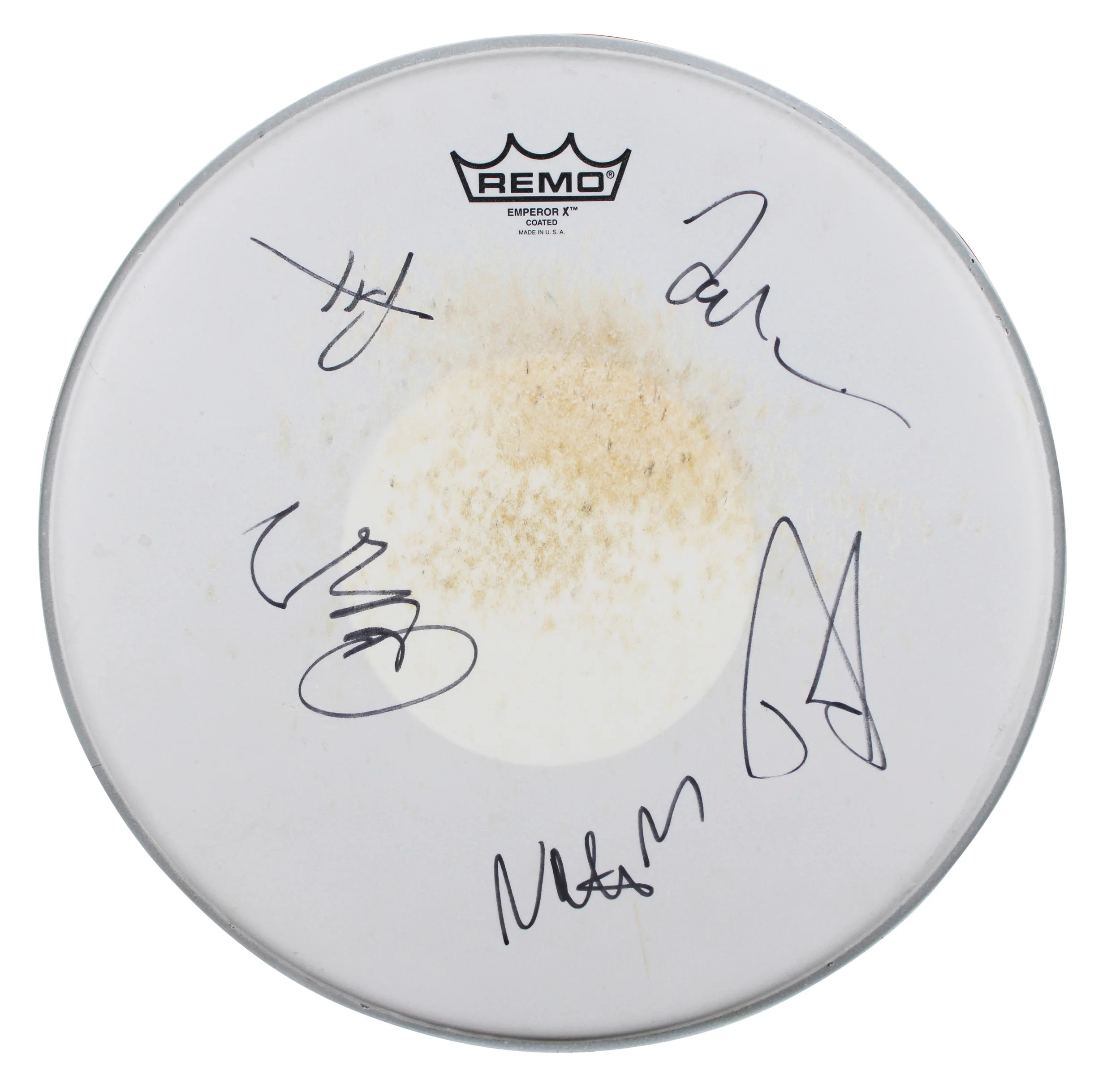 Foo Fighters (5) Grohl, Hawkins +3 Signed 15 Concert Used Drum Head BAS #AE21091 - Image 2