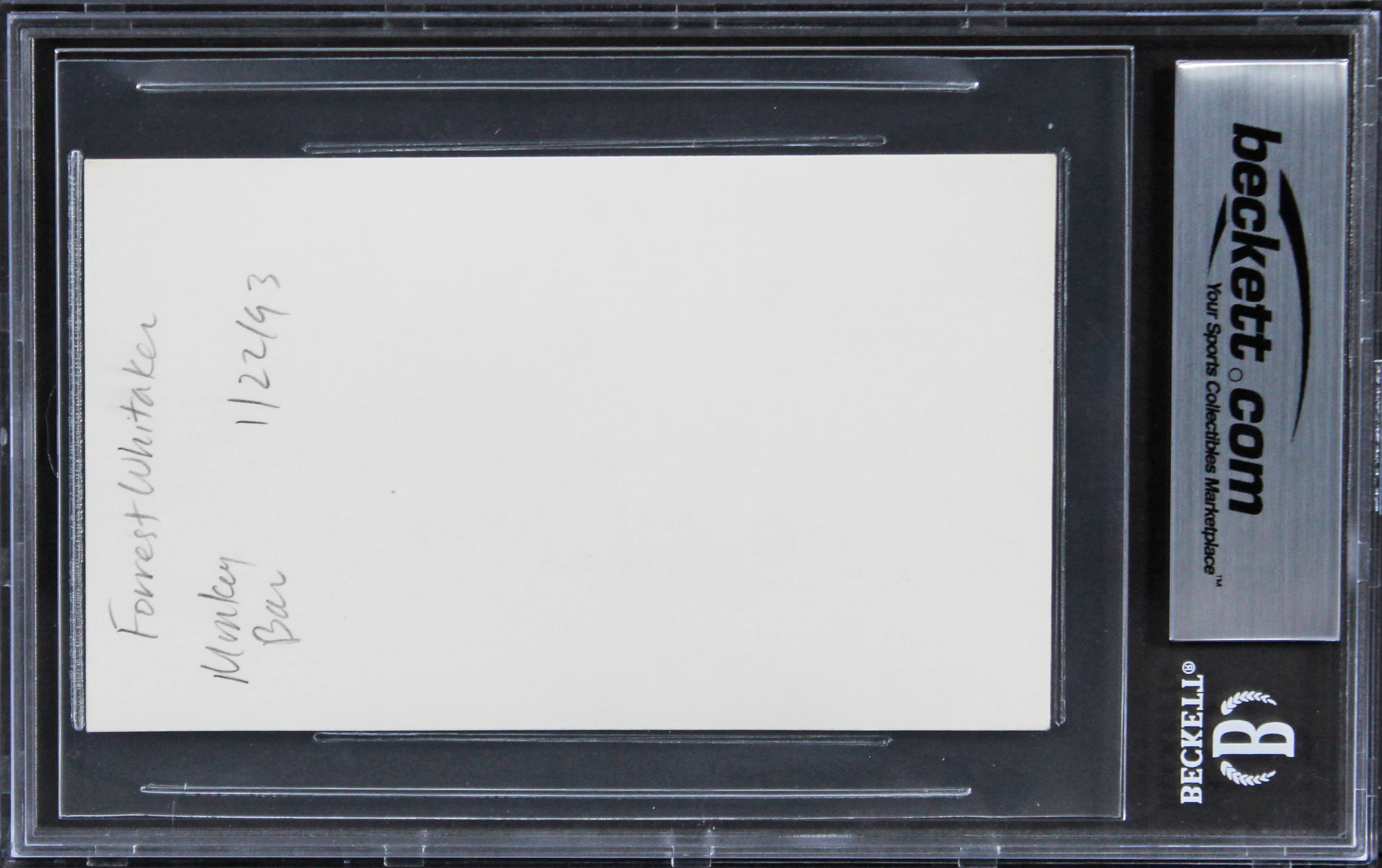 Forest Whitaker The Butler "All My Best" Signed 3x5 Index Card BAS Slabbed - Image 3