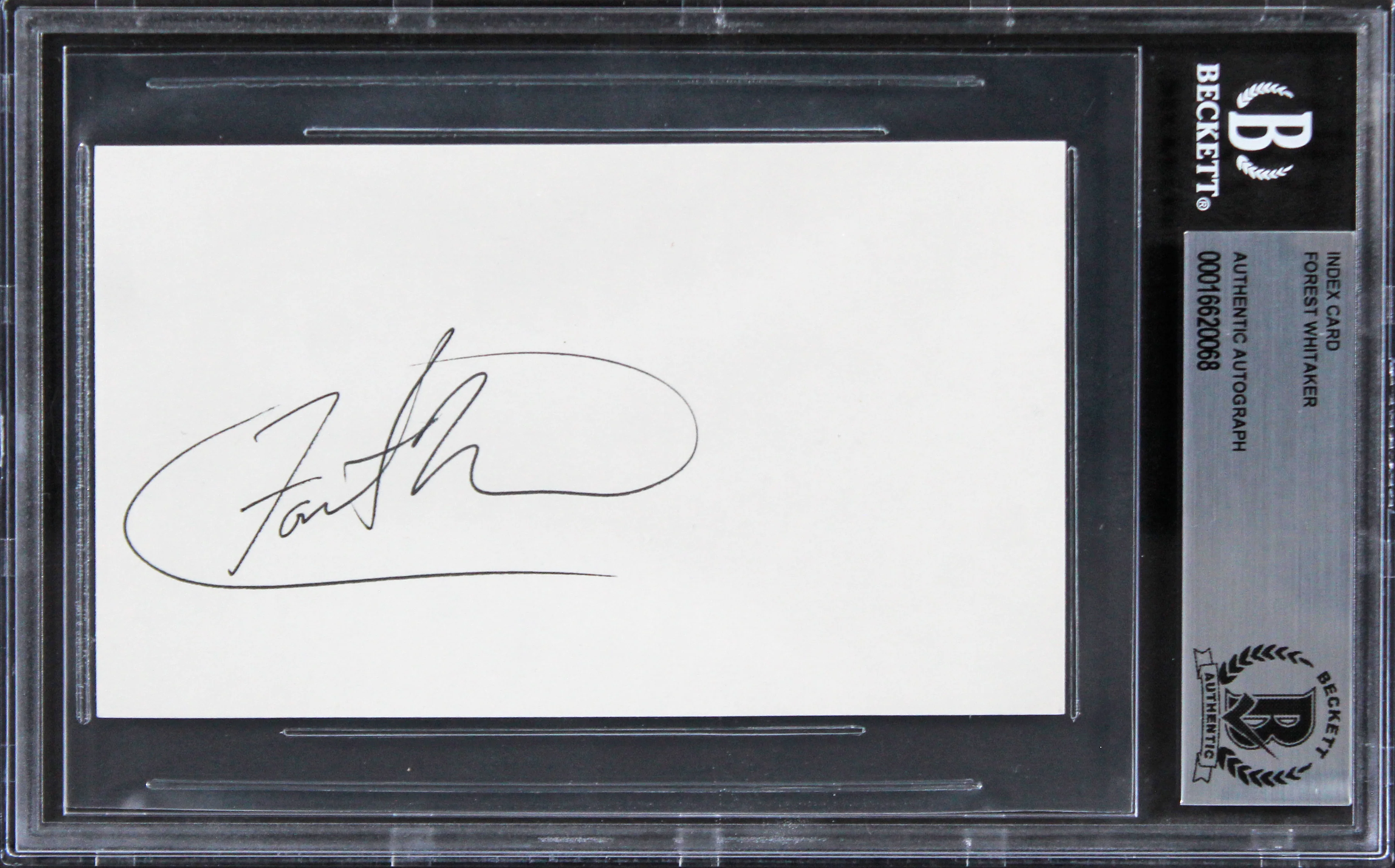 Forest Whitaker The Butler Authentic Signed 3x5 Index Card BAS Slabbed 4 - Image 2