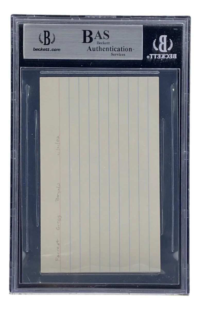 Forrest Gregg Green Bay Packers Signed Slabbed Index Card BAS - Image 2