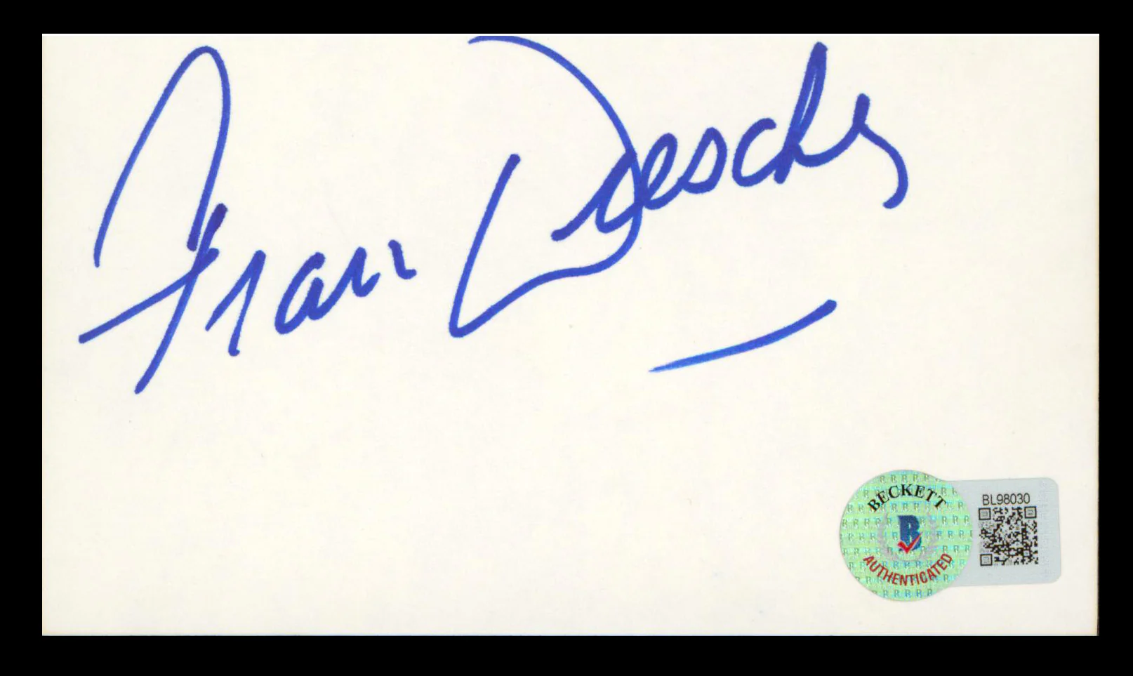 Fran Drescher The Nanny Authentic Signed 3x5 Index Card Autographed BAS - Image 2