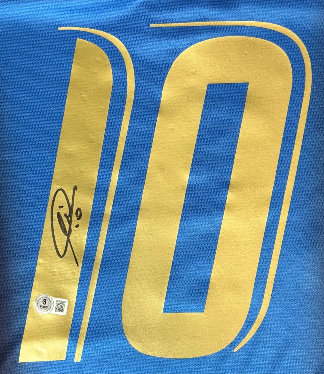 Francesco Totti Signed Italy Blue Puma Soccer Jersey BAS - Image 2