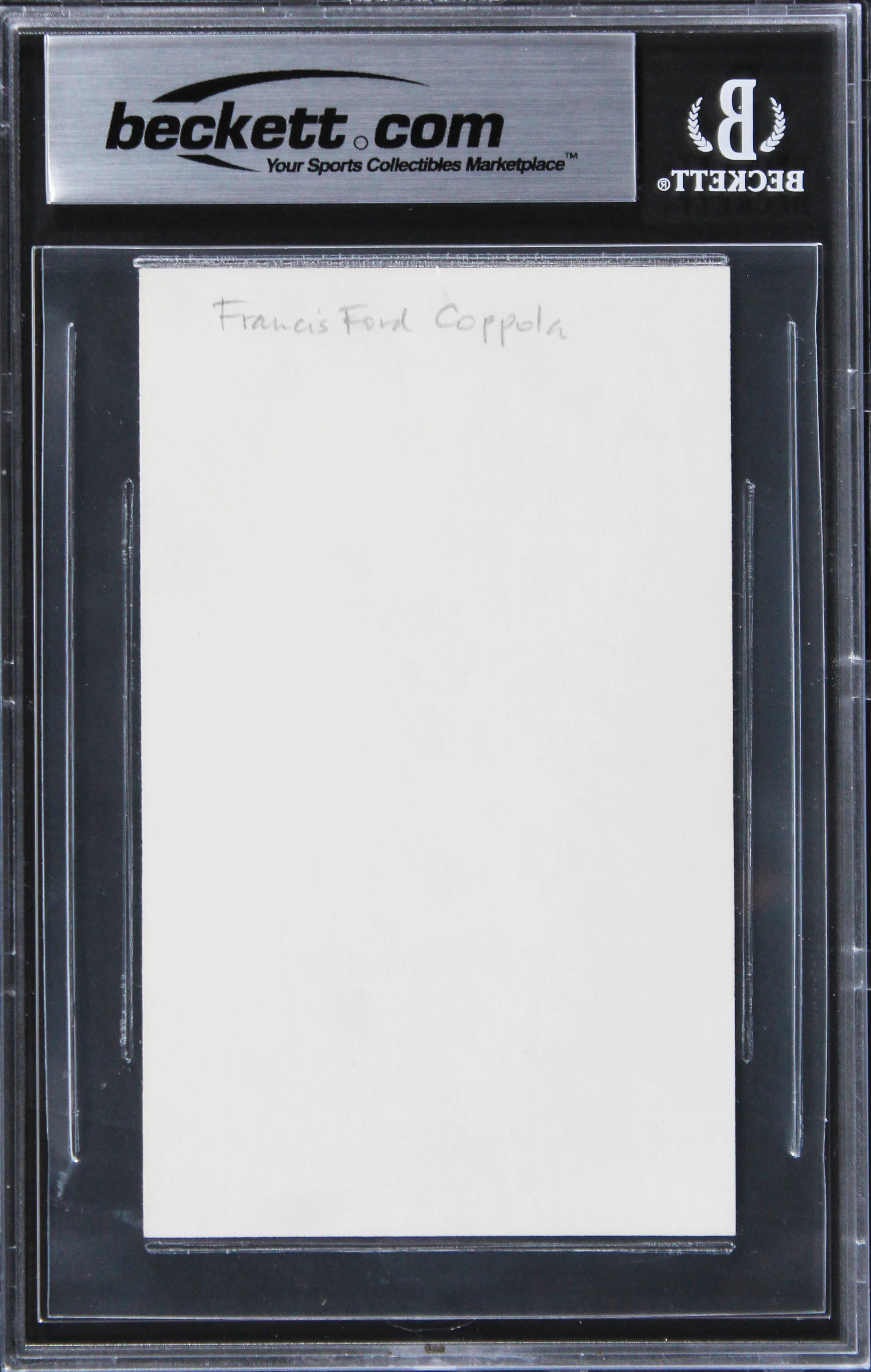 Francis Ford Coppola The Godfather "1991" Signed 3x5 Index Card BAS Slabbed - Image 3