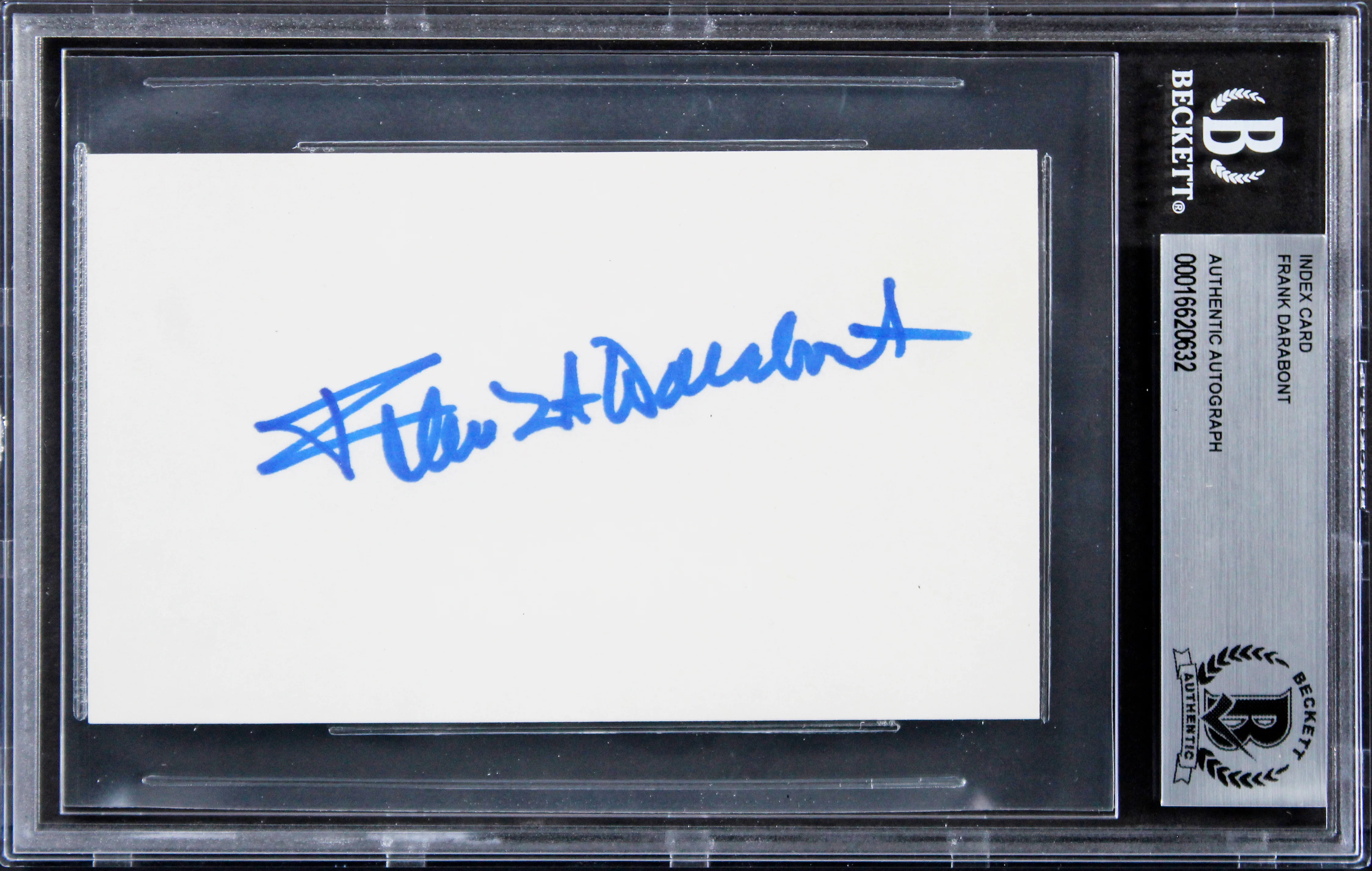 Frank Darabont The Shawshank Redemption Signed 3x5 Index Card BAS Slabbed - Image 2