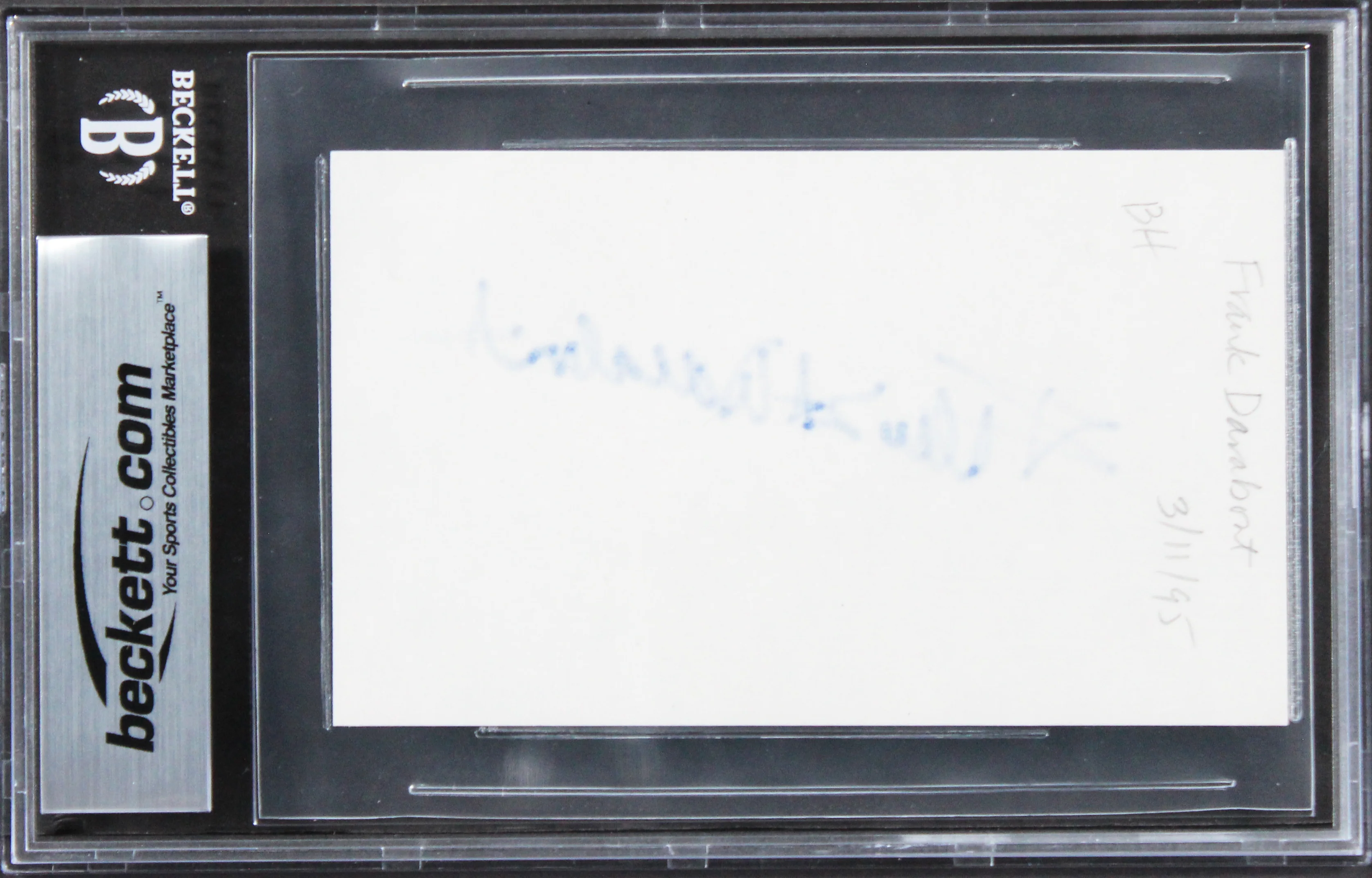 Frank Darabont The Shawshank Redemption Signed 3x5 Index Card BAS Slabbed - Image 3