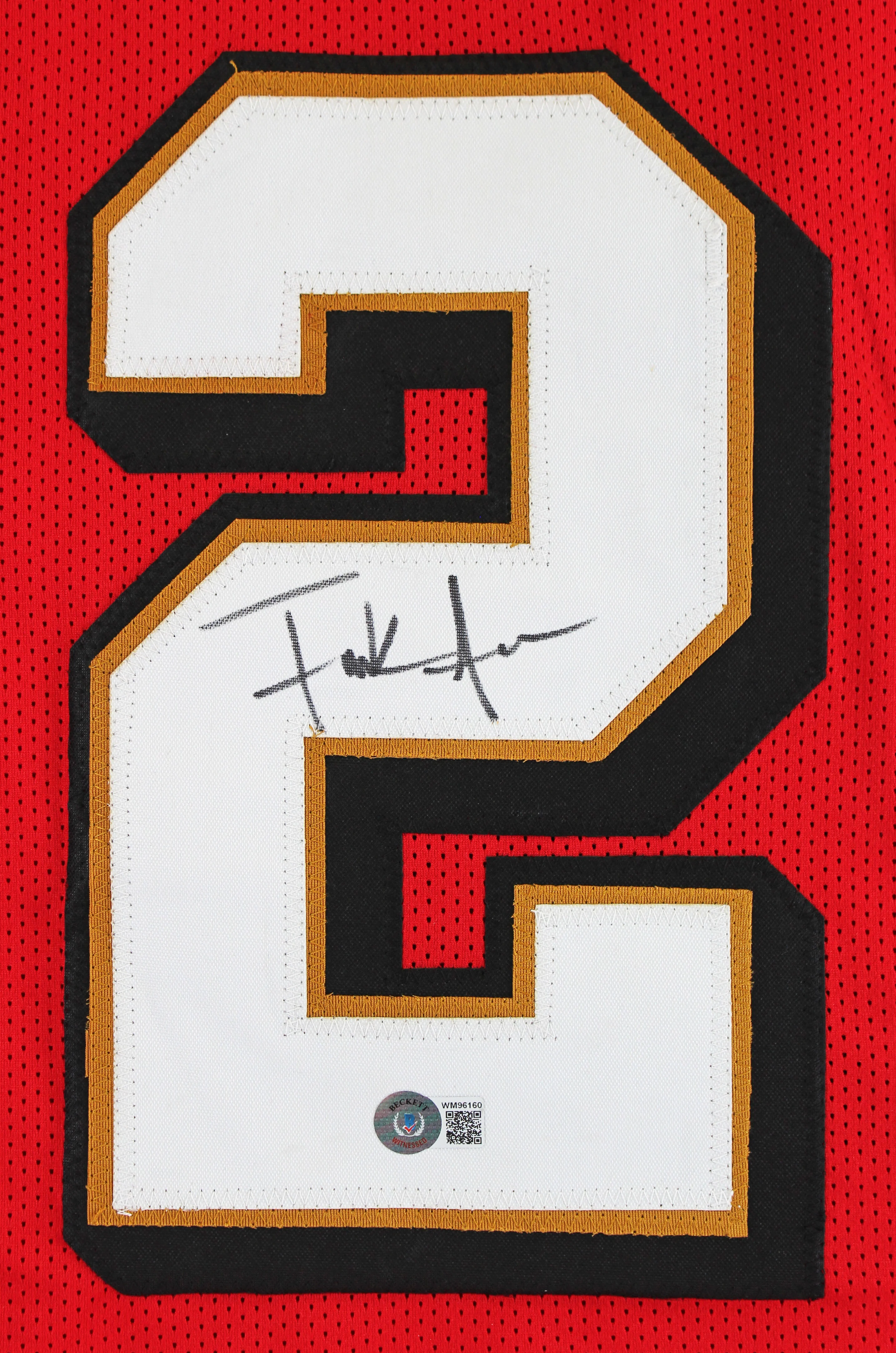 Frank Gore Authentic Signed Red Pro Style Framed Jersey w/ Dropshadow BAS Wit - Image 3