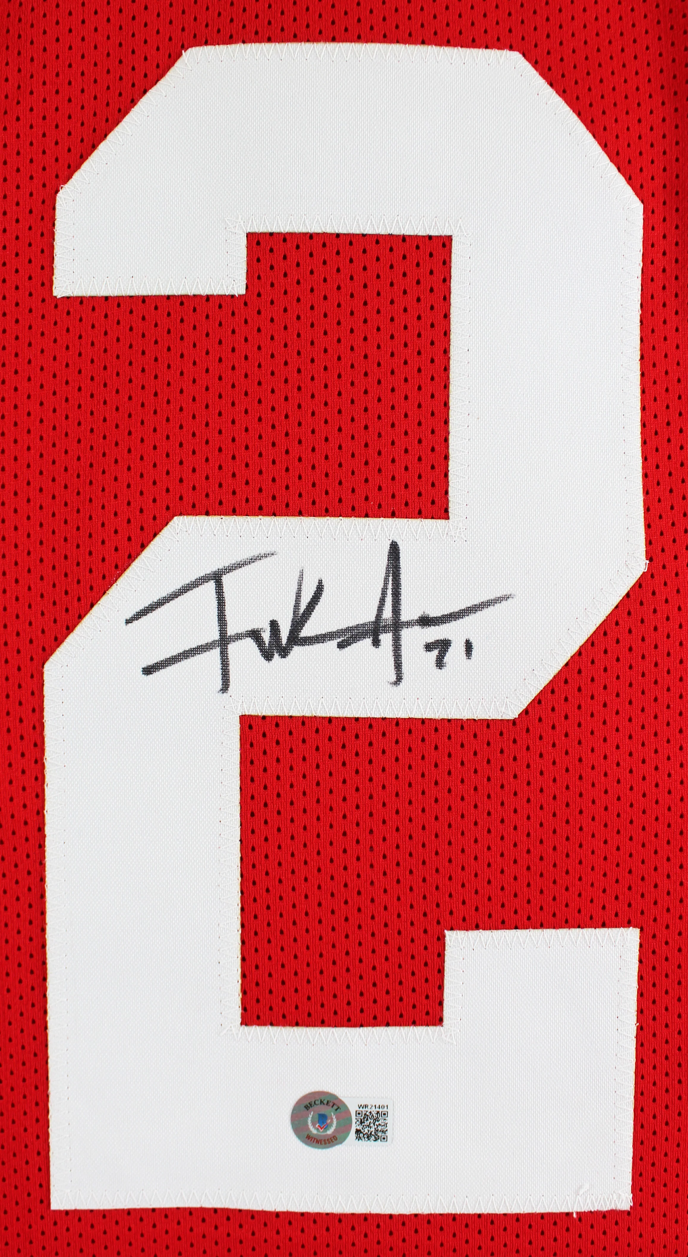 Frank Gore Authentic Signed Red Pro Style Jersey Autographed BAS Witnessed - Image 3