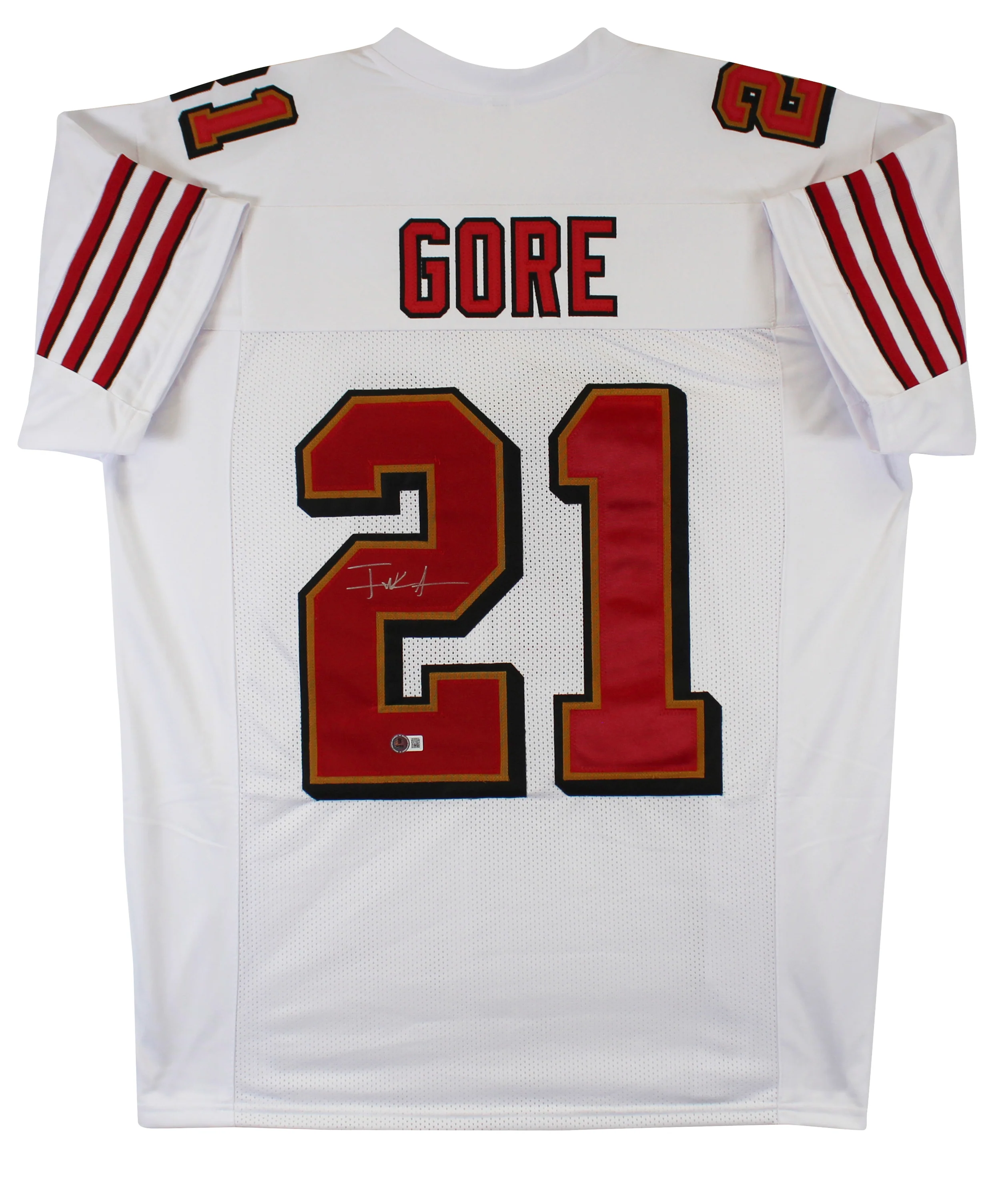 Frank Gore Authentic Signed White Pro Style Jersey Autographed BAS Witnessed 2 - Image 2