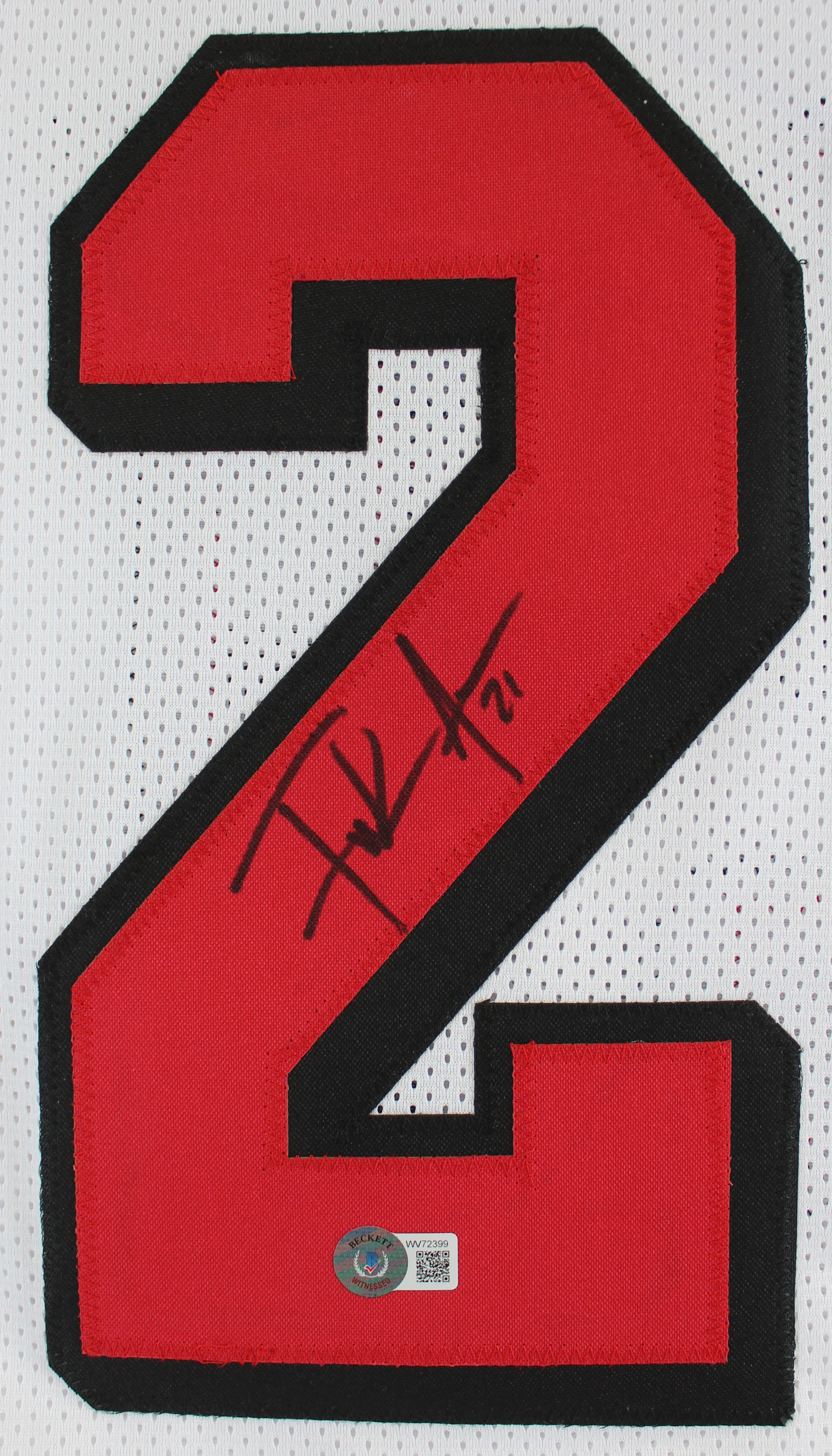 Frank Gore Authentic Signed White Pro Style Jersey w/ Dropshadow BAS Witnessed - Image 3