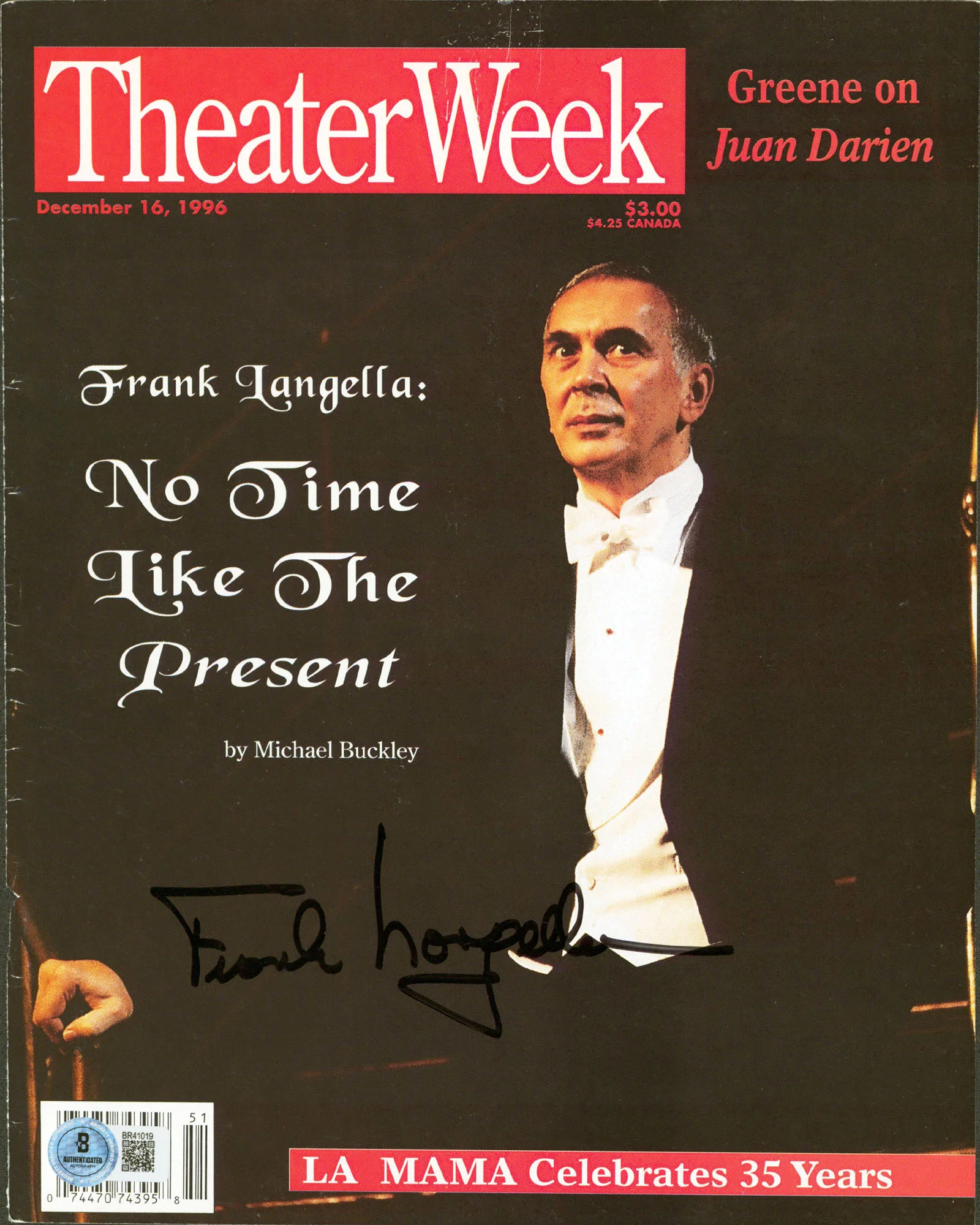 Frank Langella Signed Theater Week Magazine Cover December 16, 1996 BAS #BR41019 - Image 2