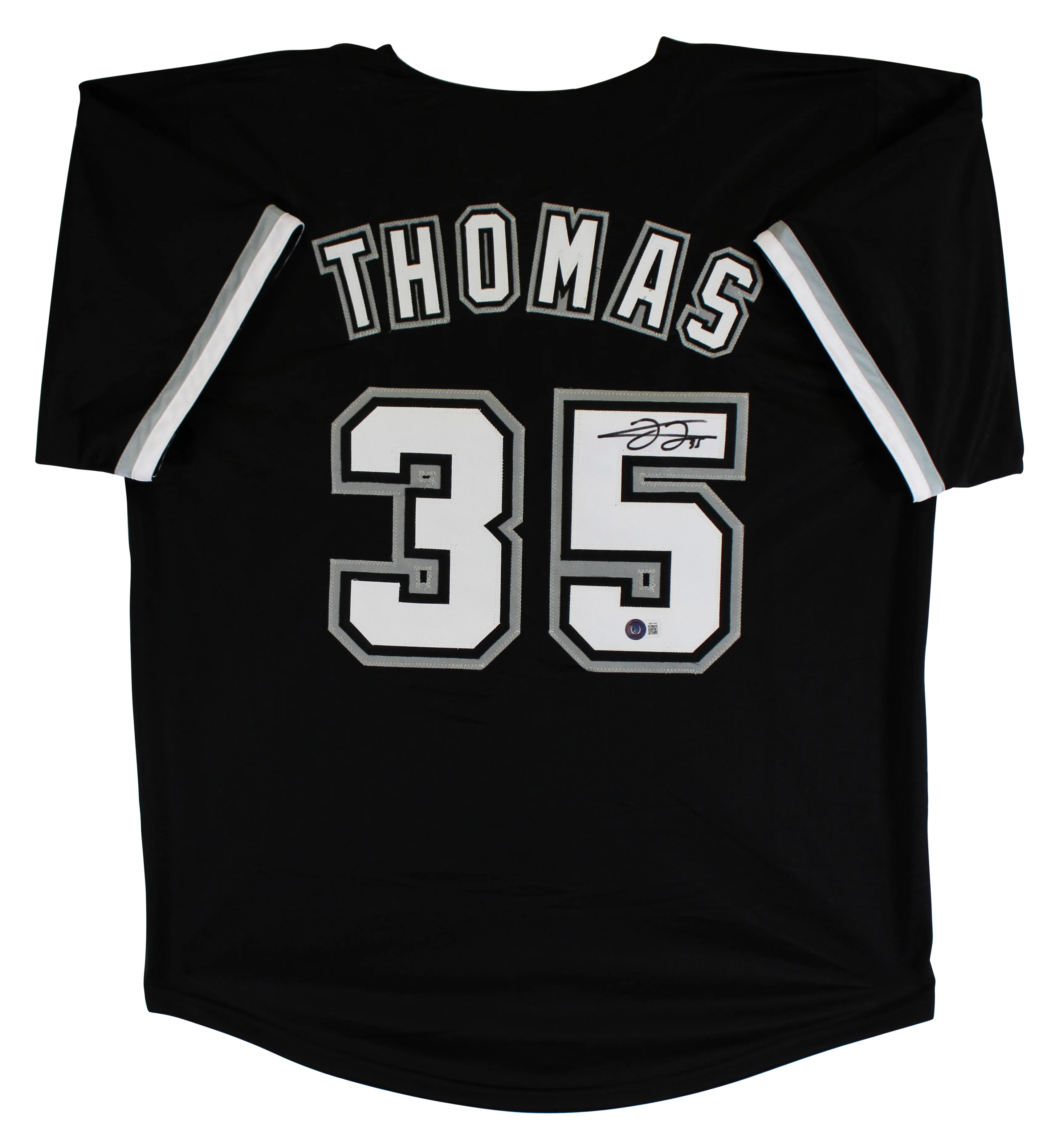 Frank Thomas Authentic Signed Black Pro Style Jersey Autographed BAS Witnessed - Image 2